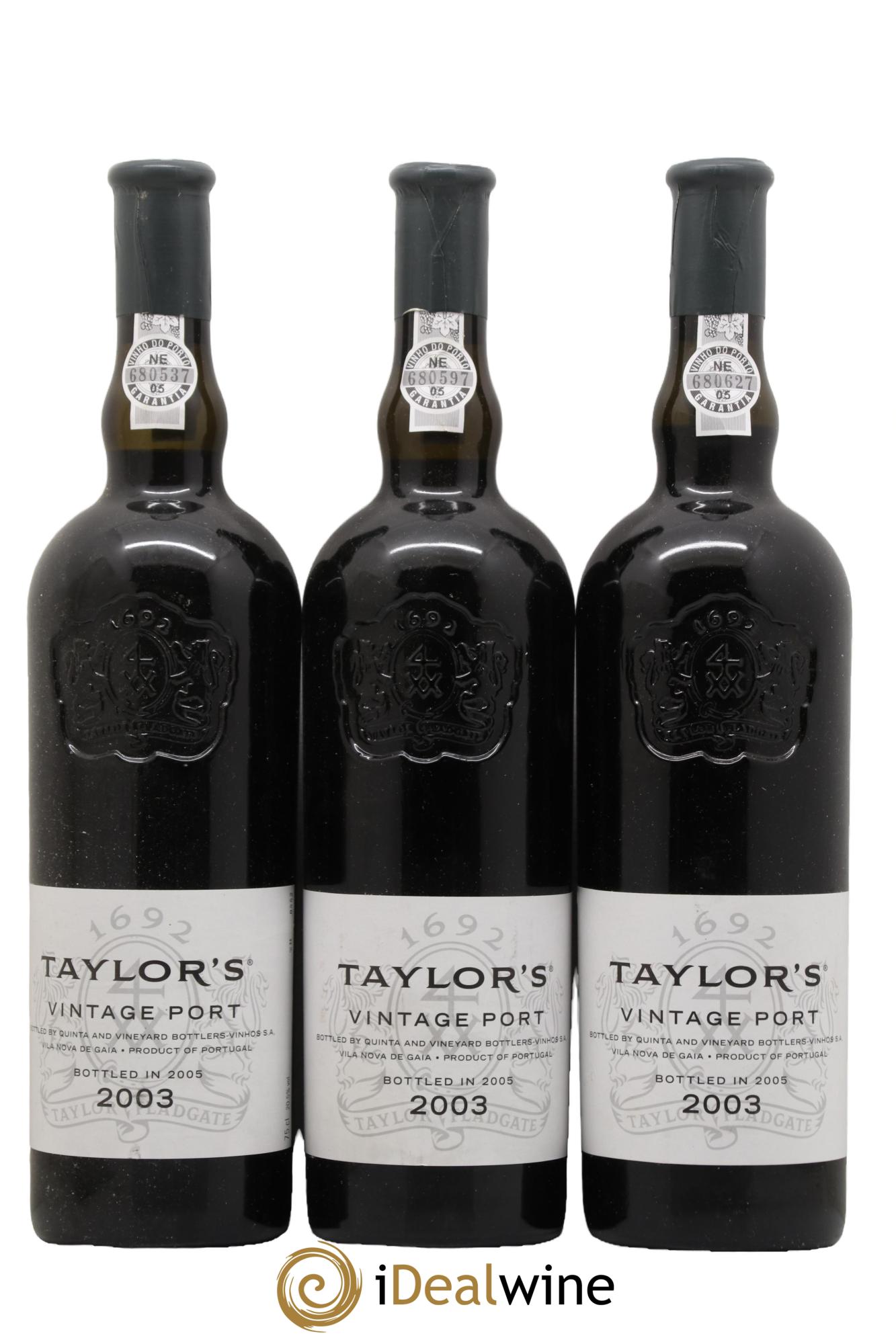 Porto Taylor's Vintage 2003 - Lotto di 3 bottiglie - 0