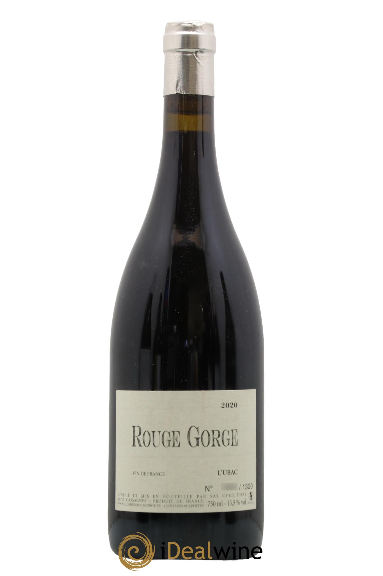 IGP Côtes Catalanes Clos du Rouge Gorge L'Ubac Cyril Fhal 2020 - Lotto di 1 bottiglia - 0