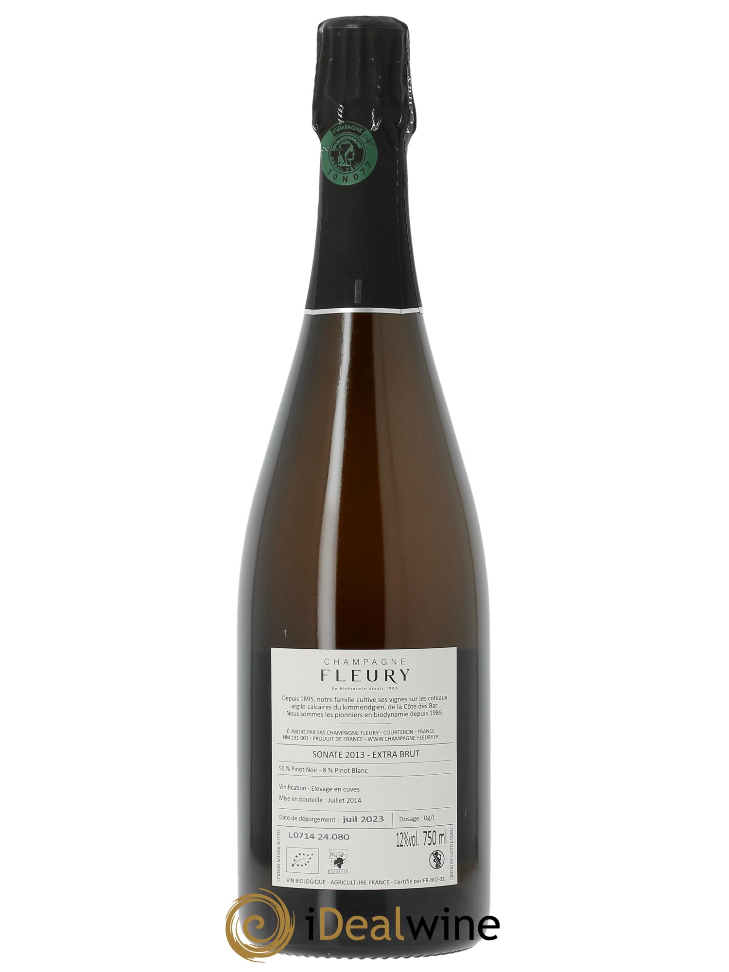 Sonate Extra Brut Fleury   2013 - Lotto di 1 bottiglia - 1