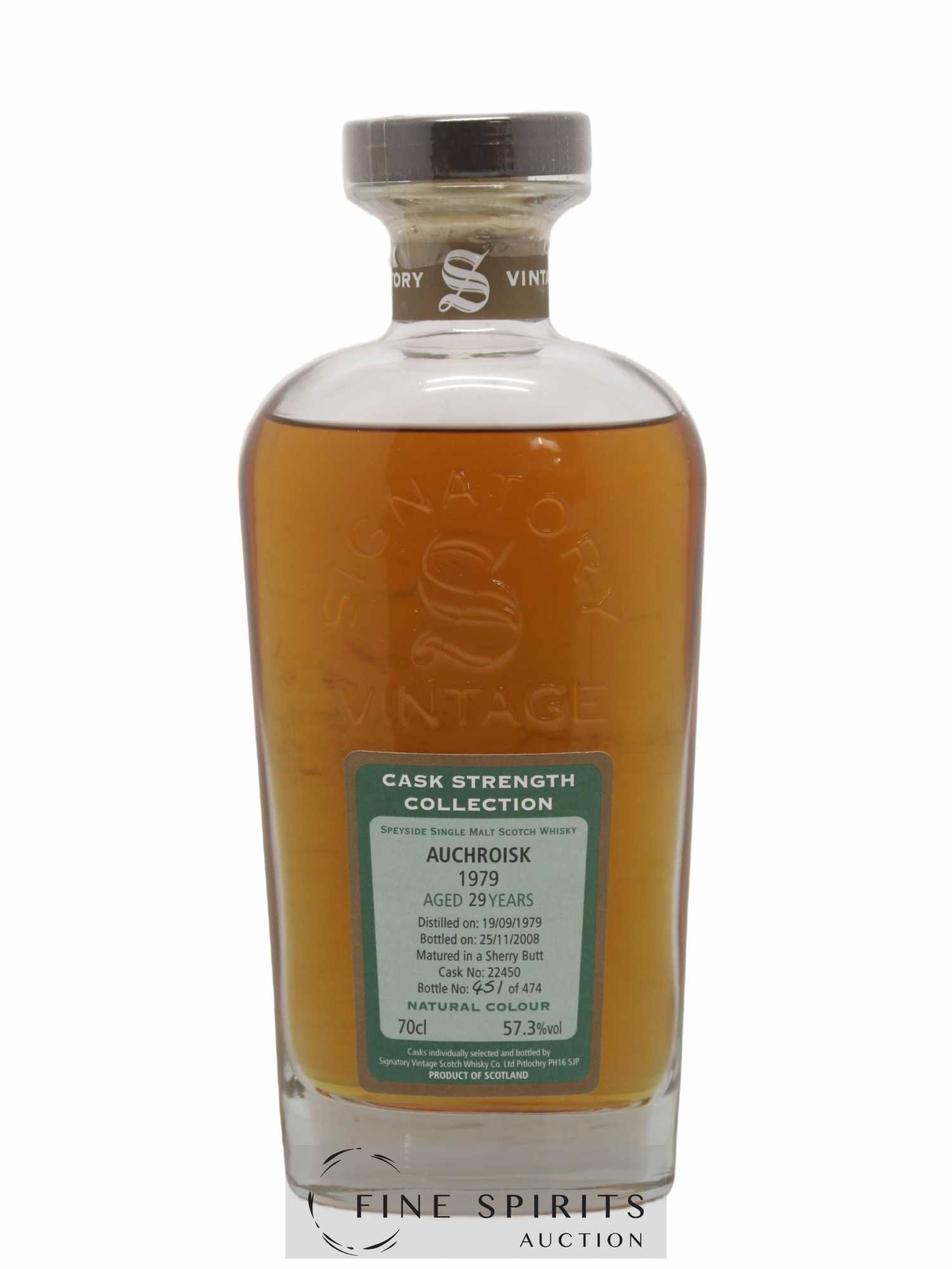 Auchroisk 29 years 1979 Signatory Vintage Cask n°22450 - One of 474 - bottled 2008 Cask Strength Collection  - Posten von 1 Flasche - 1