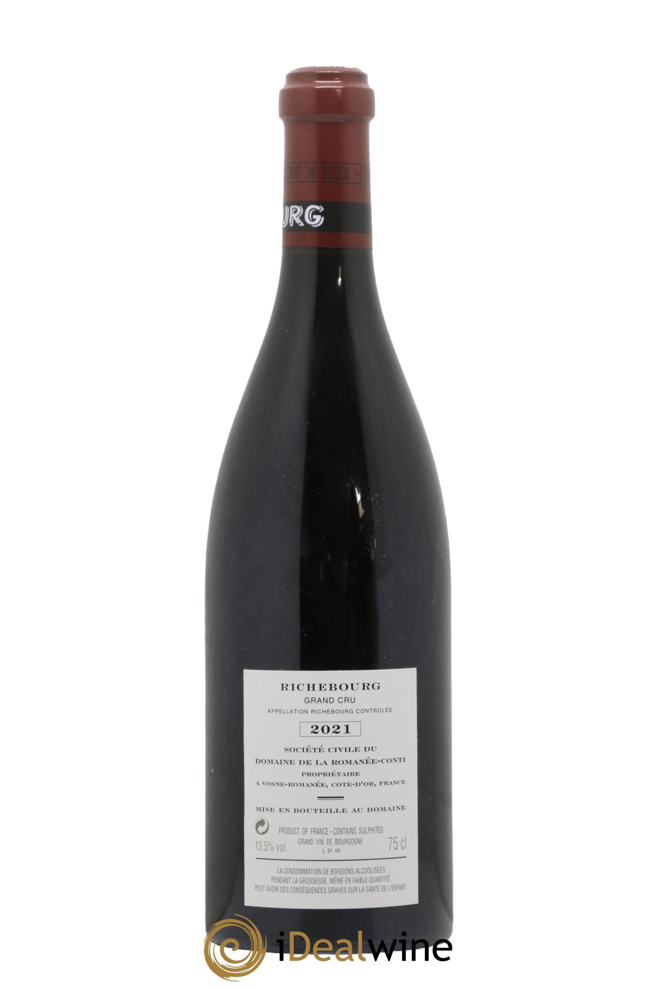 Richebourg Grand Cru Domaine de la Romanée-Conti 2021 - Lotto di 1 bottiglia - 1