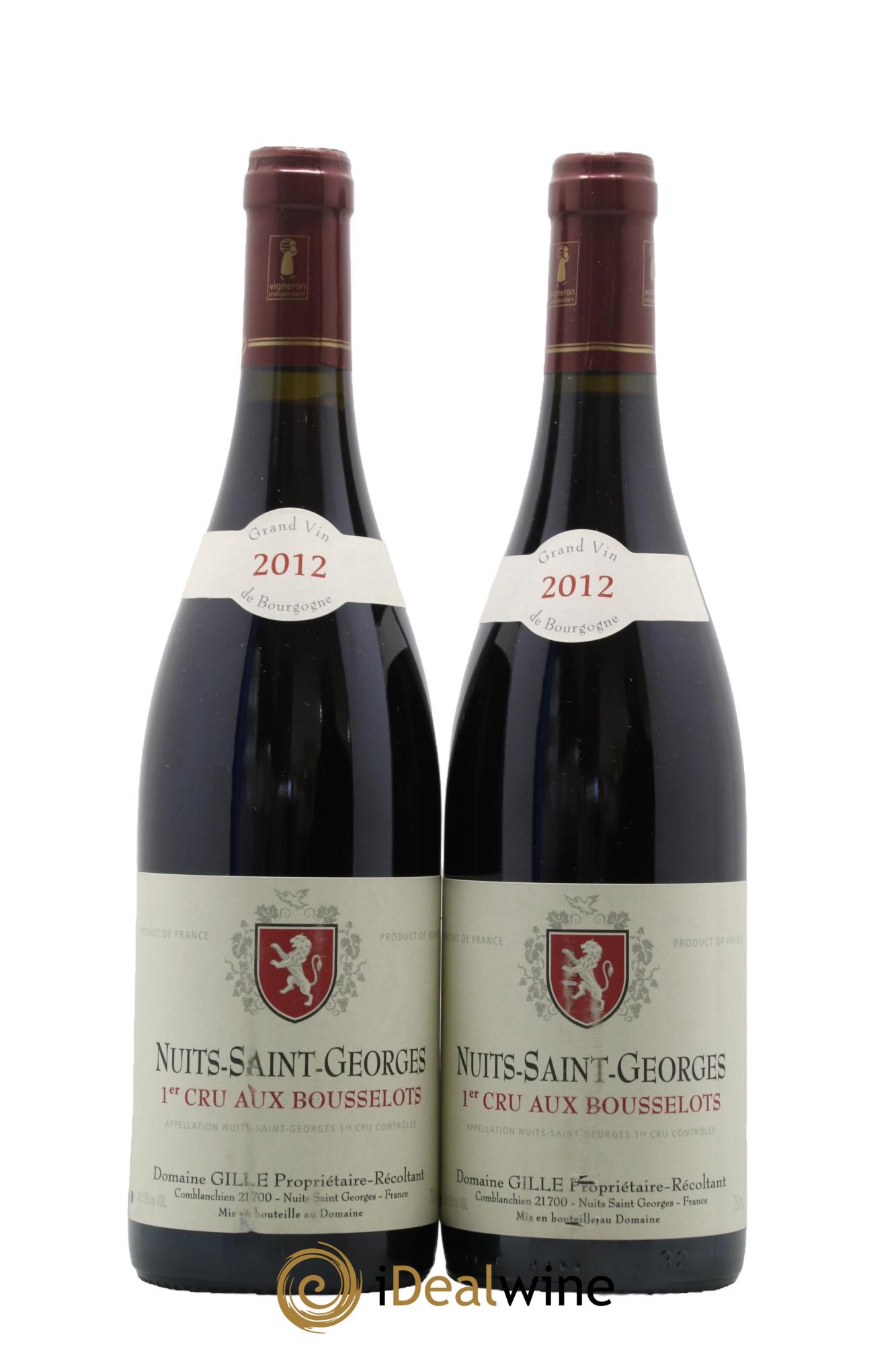 Nuits Saint-Georges 1er Cru Aux Bousselots Domaine Gille 2012 - Lot of 2 bottles - 0