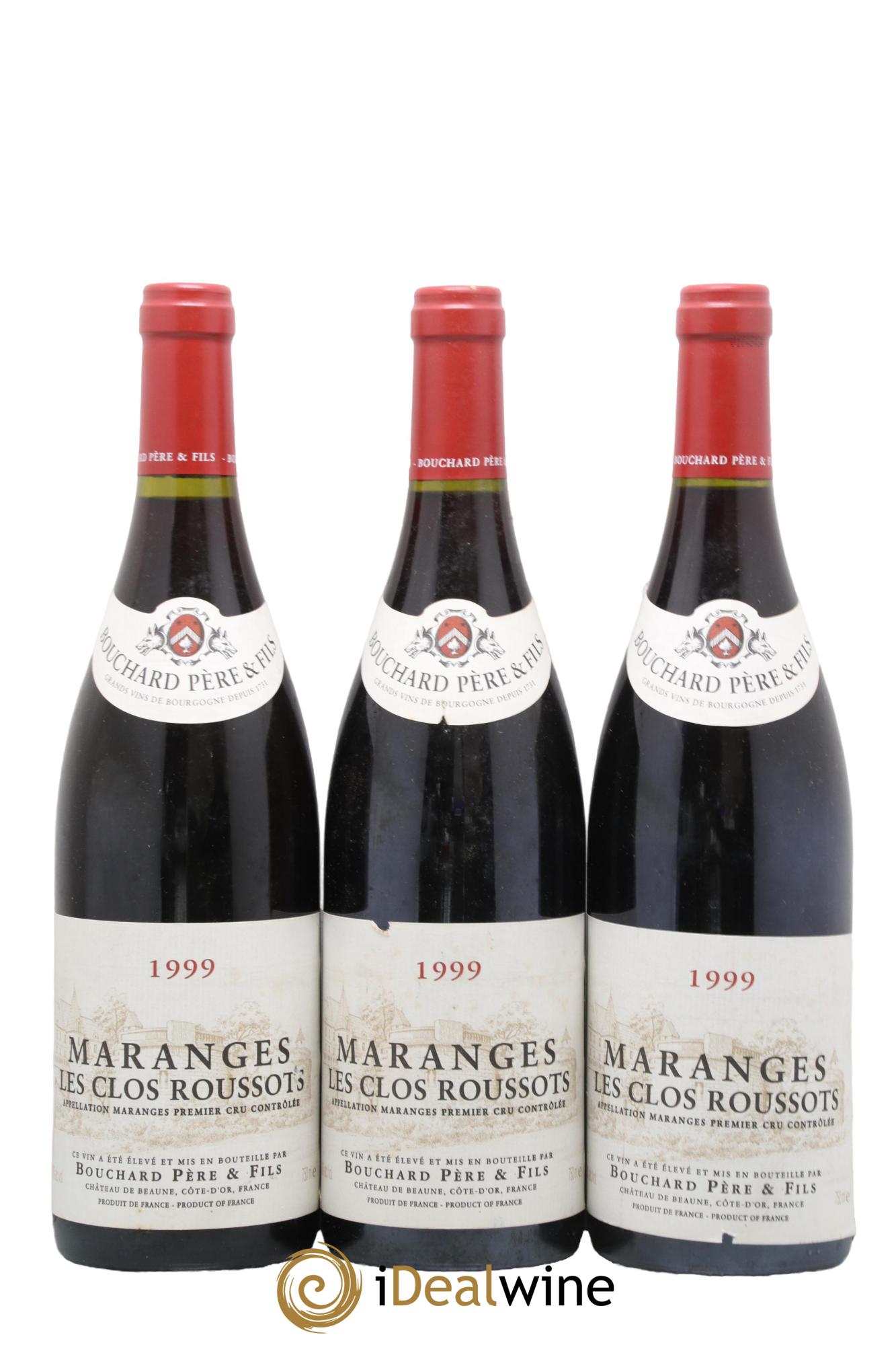 Maranges 1er Cru Les Clos Roussots Domaine Bouchard Père et Fils 1999 - Lot of 3 bottles - 0