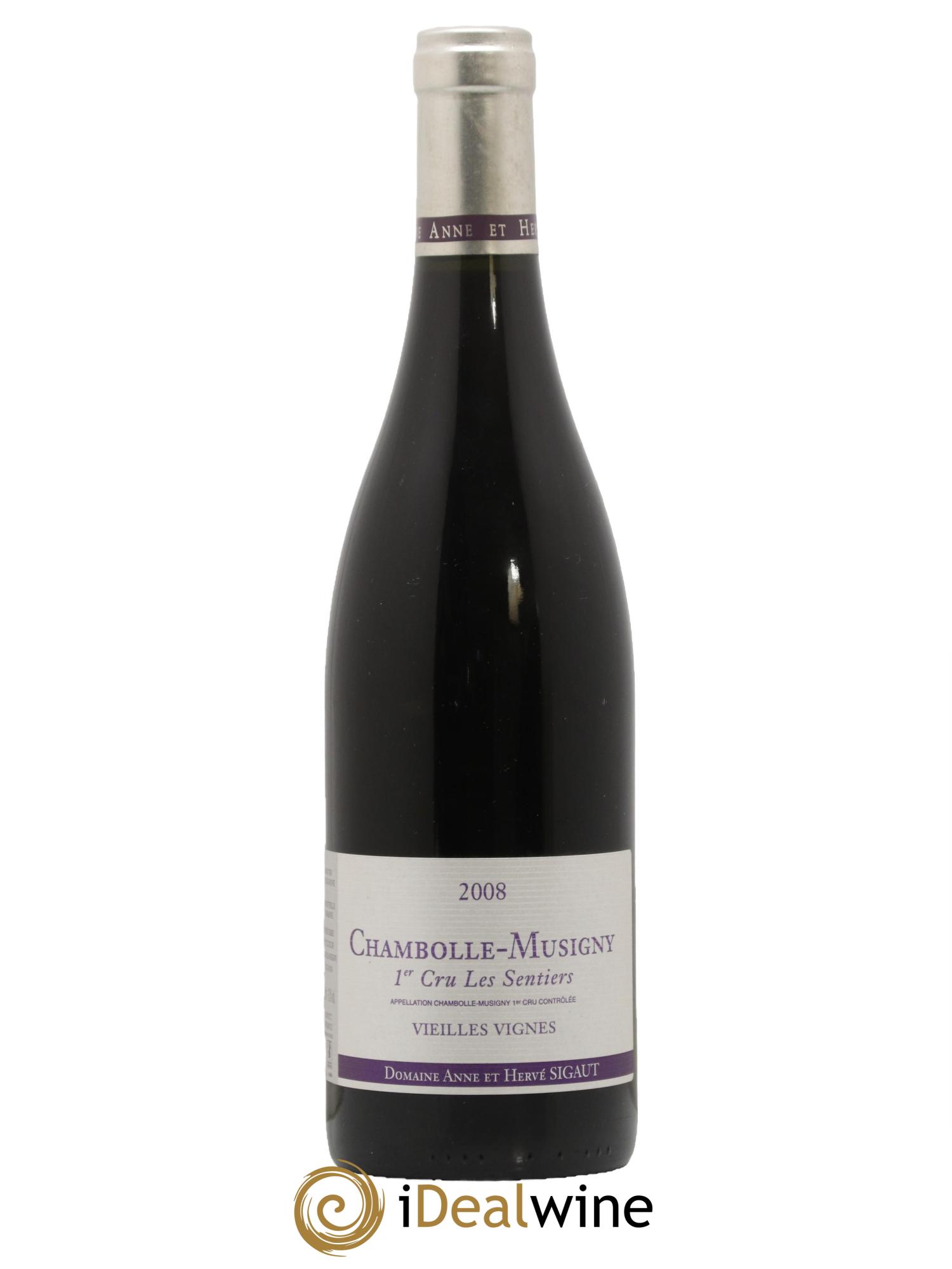 Chambolle-Musigny 1er Cru Les Sentiers Vieilles Vignes Anne et Hervé Sigaut (Domaine) 2008 - Lot de 1 bouteille - 0