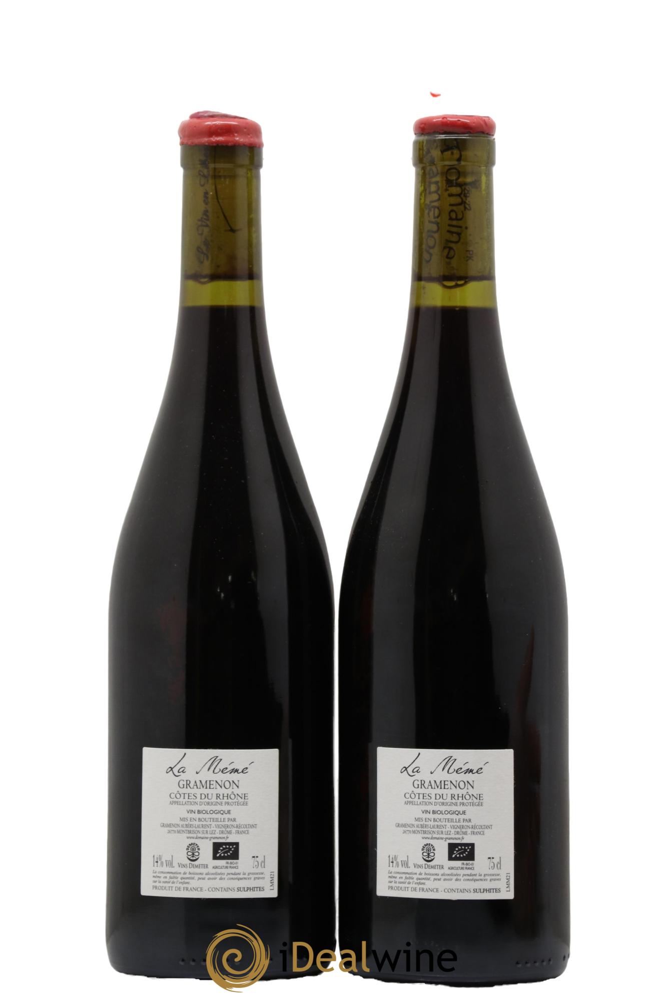 Côtes du Rhône La Mémé Ceps Centenaires Gramenon (Domaine) 2021 - Lot de 2 bouteilles - 1