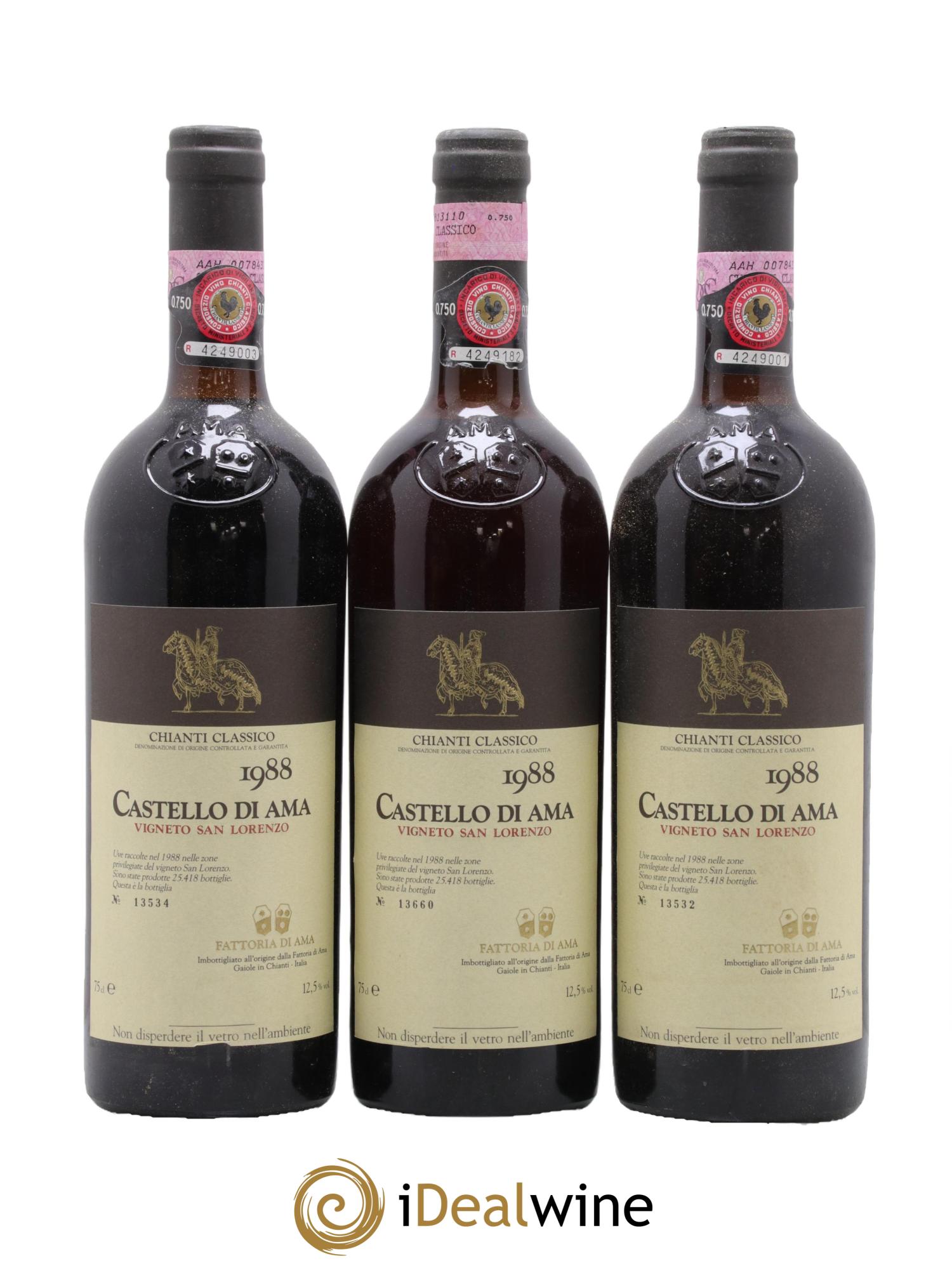 Chianti Classico DOCG Castello di Ama DOCG San Lorenzo 1988 - Lotto di 6 bottiglie - 1