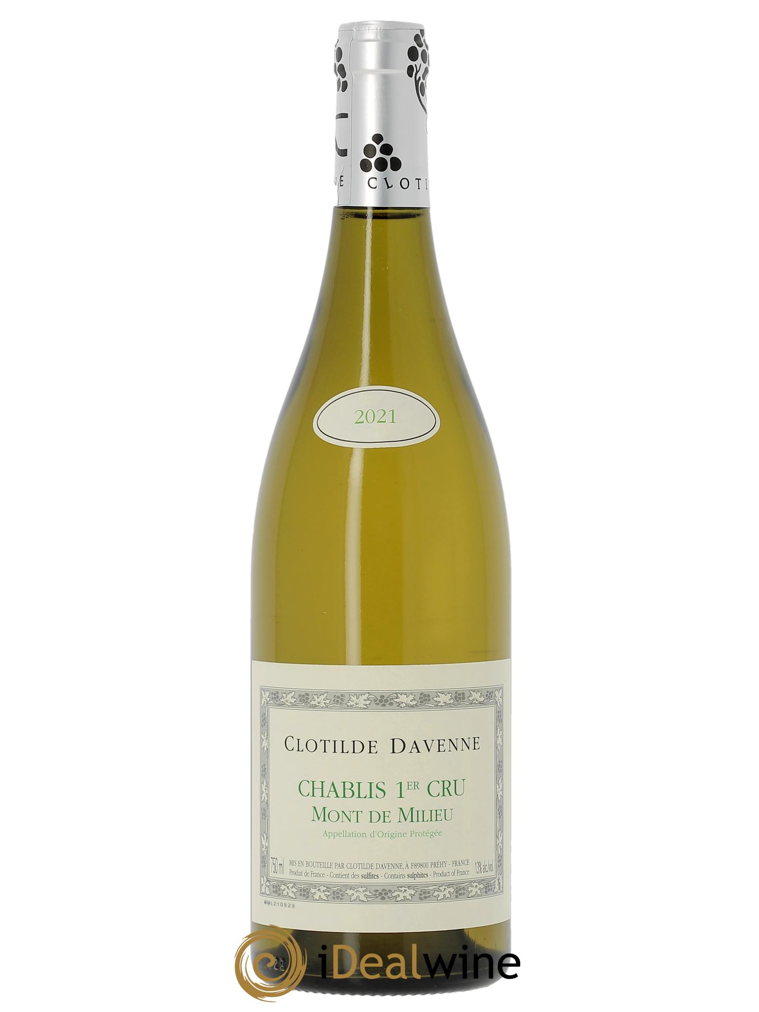 Chablis 1er Cru Mont de Milieu Clotilde Davenne  2021 - Posten von 1 Flasche - 0