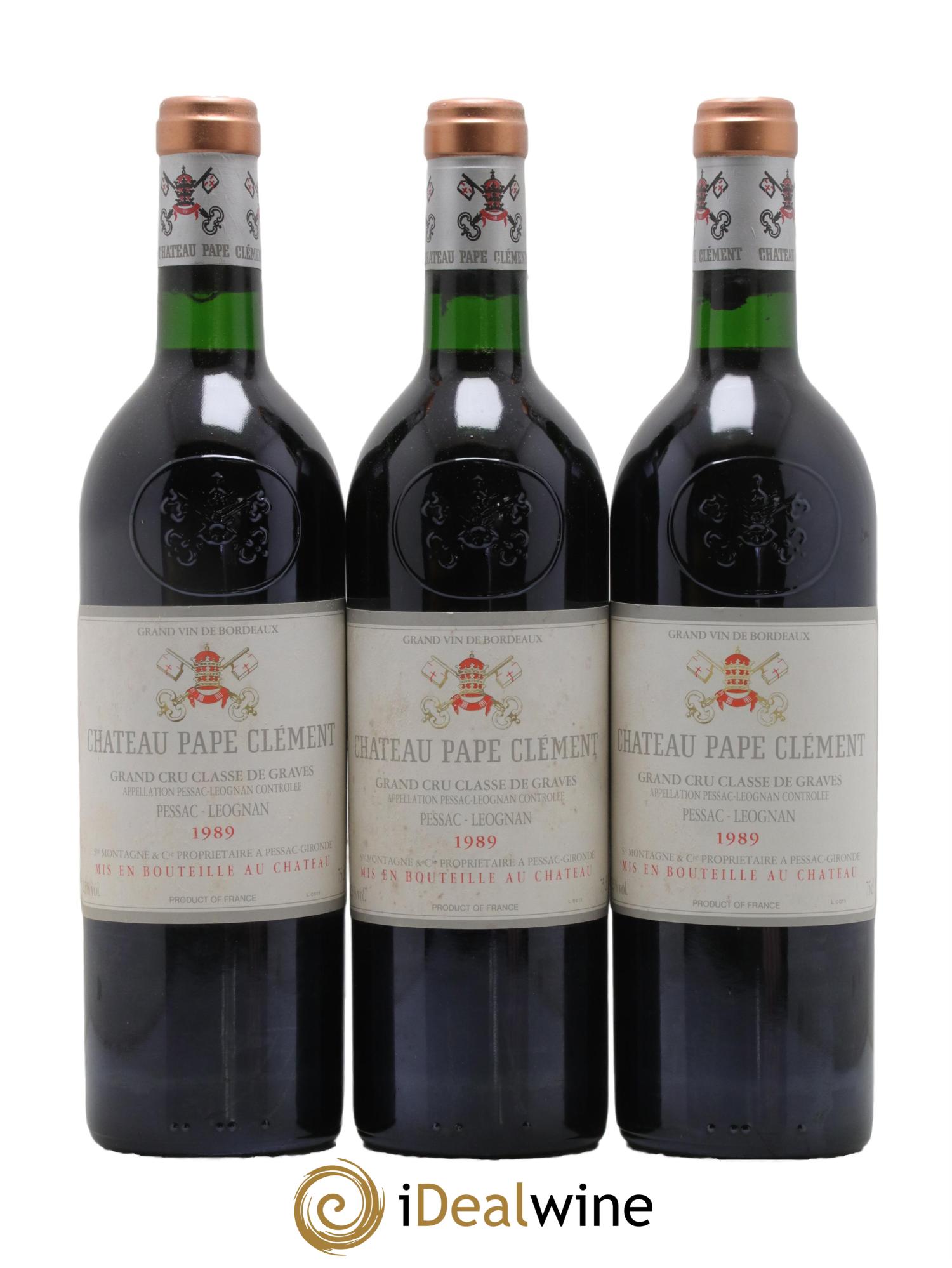 Château Pape Clément Cru Classé de Graves 1989 - Lotto di 3 bottiglie - 0