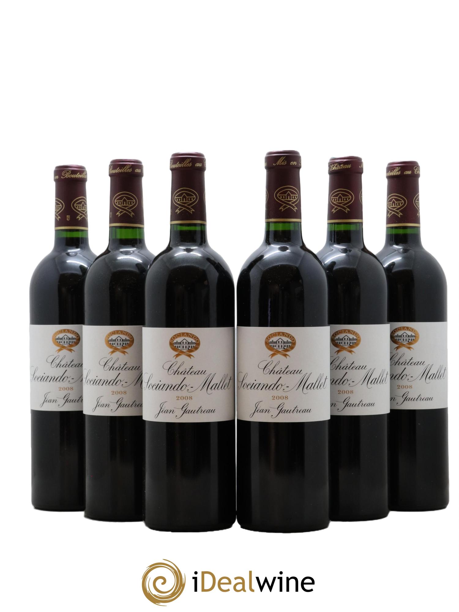 Château Sociando Mallet 2008 - Lot de 6 bouteilles - 0