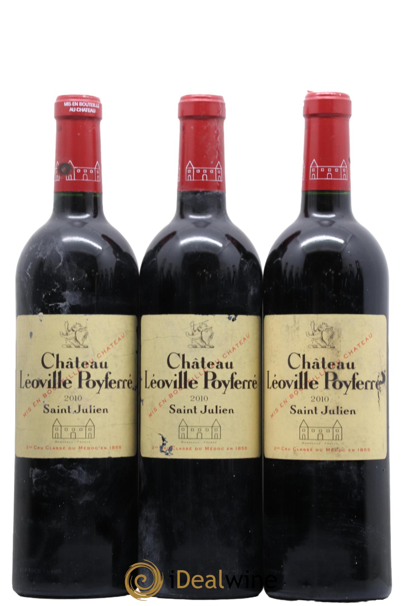 Château Léoville Poyferré 2ème Grand Cru Classé 2010 - Posten von 3 Flaschen - 0