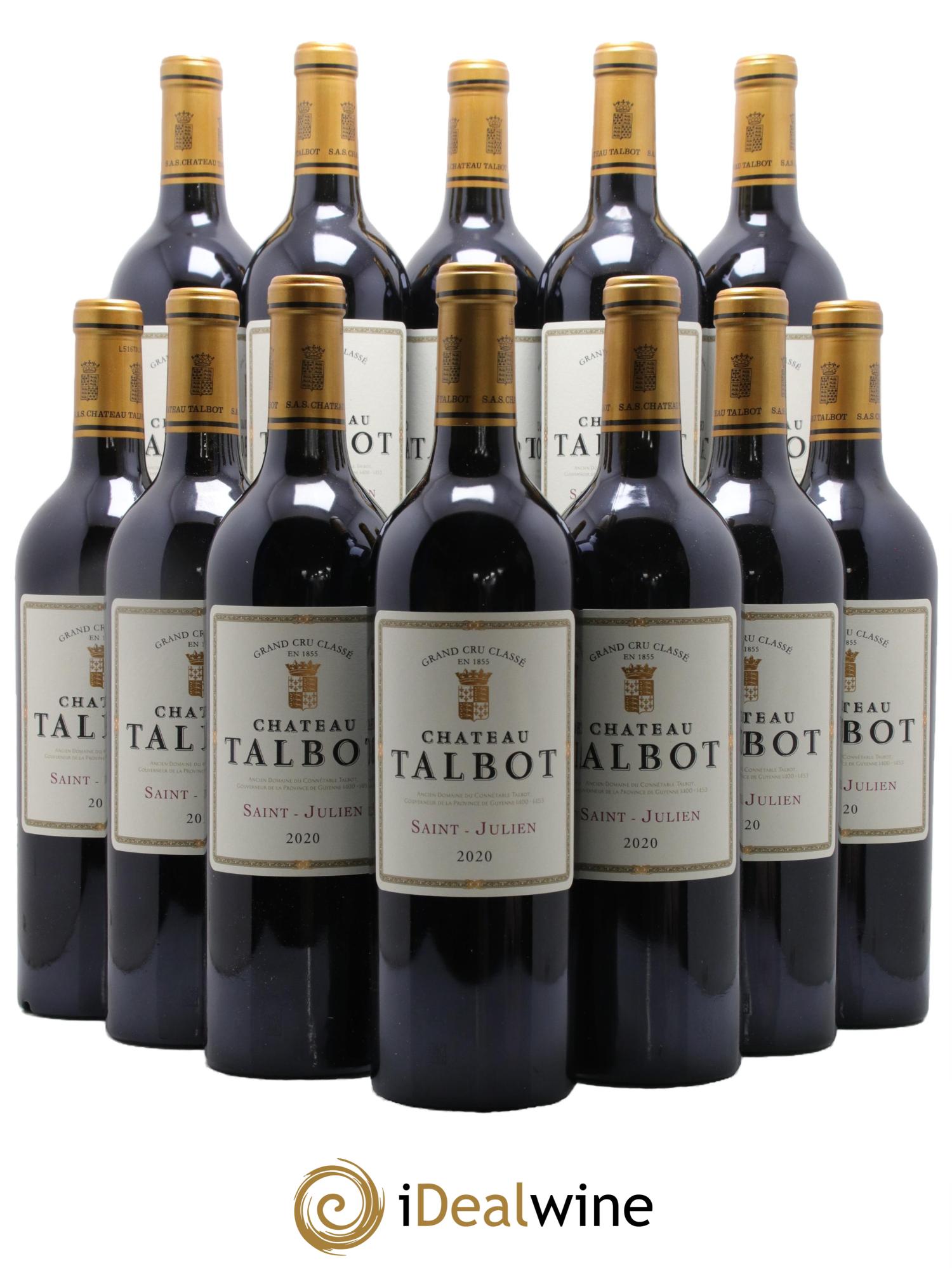 Château Talbot 4ème Grand Cru Classé 2020 - Lot of 12 bottles - 0