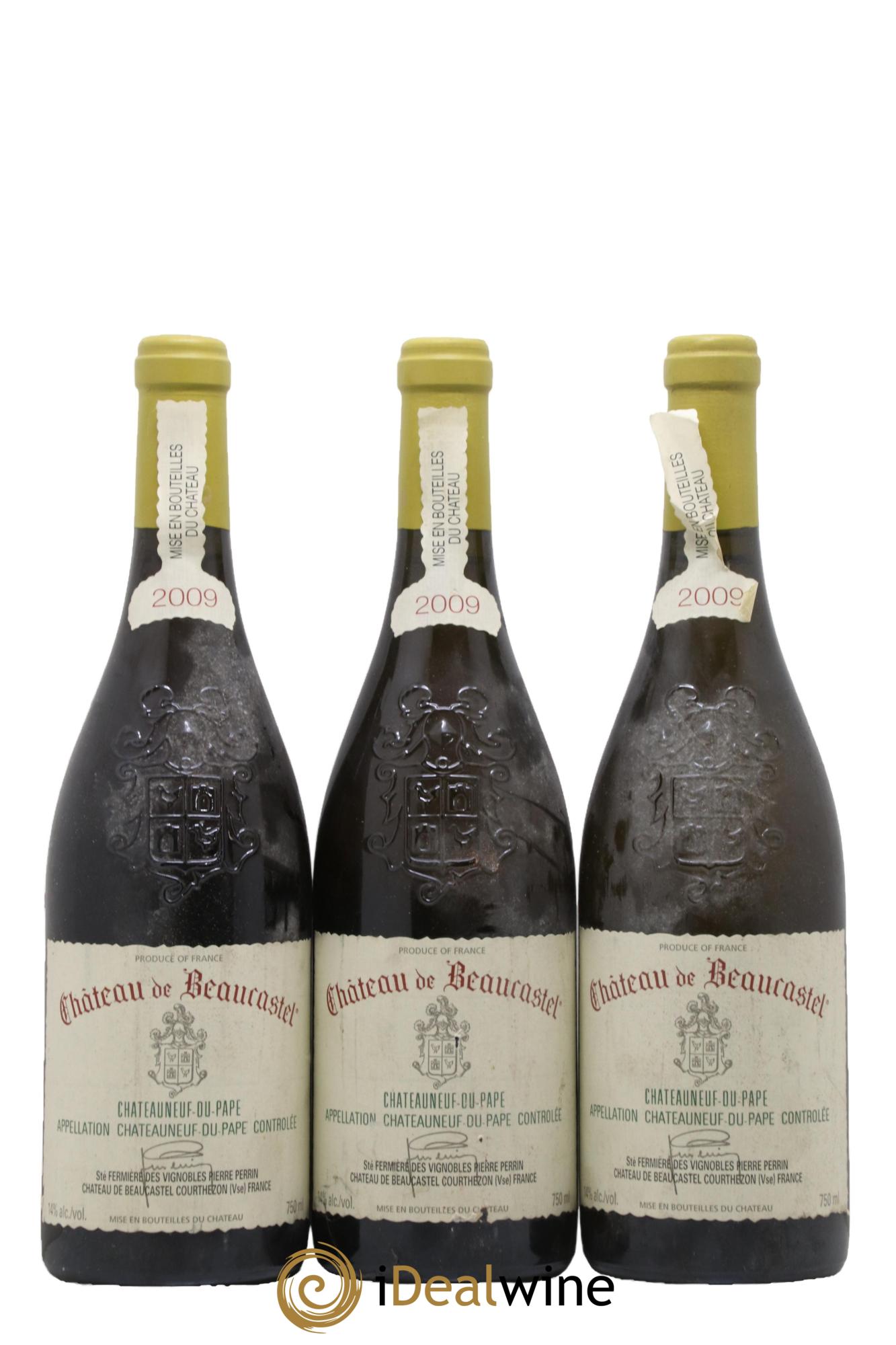 Châteauneuf-du-Pape Château de Beaucastel Famille Perrin 2009 - Lotto di 3 bottiglie - 0