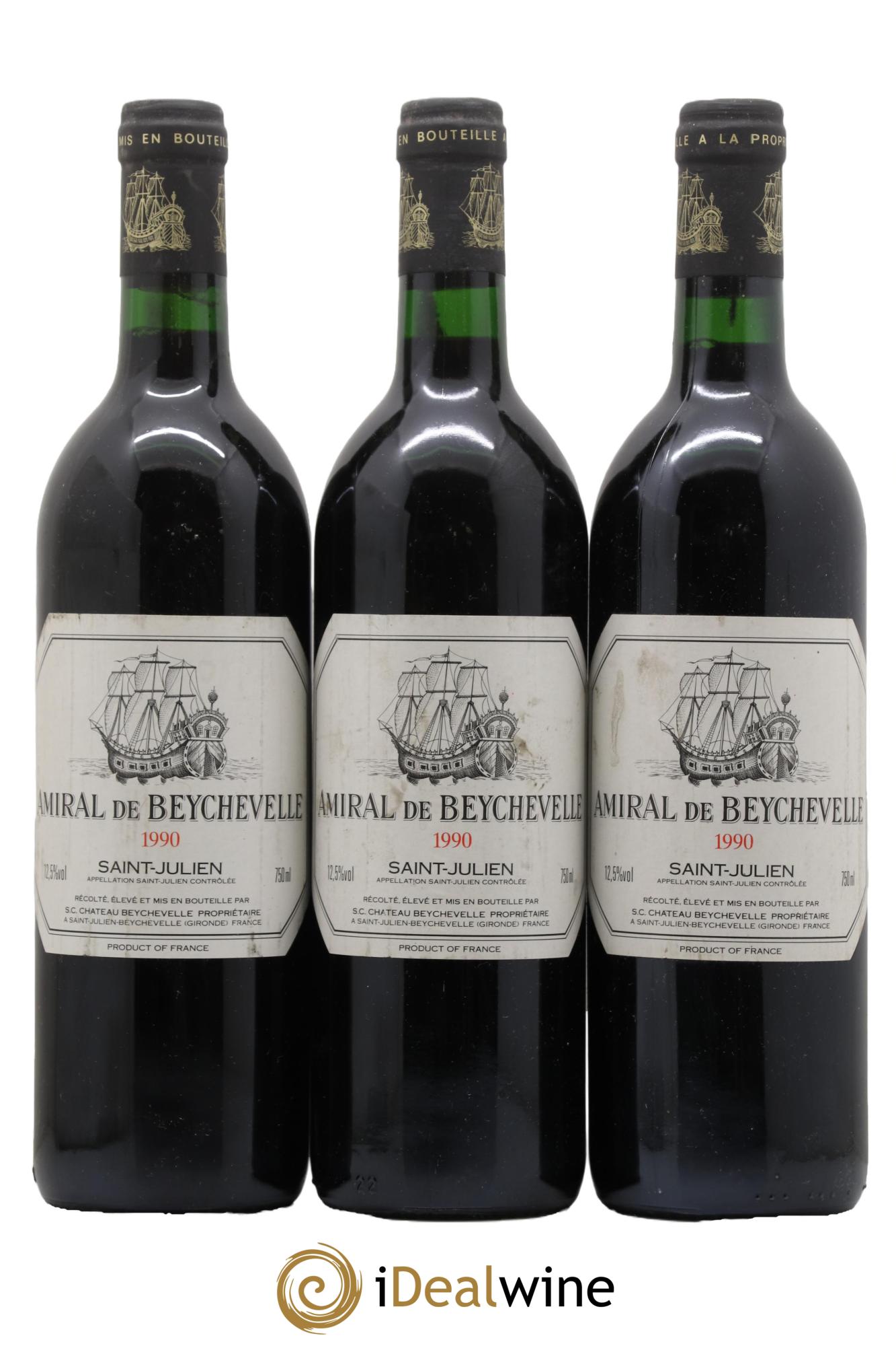 Amiral de Beychevelle Second Vin 1990 - Lotto di 3 bottiglie - 0