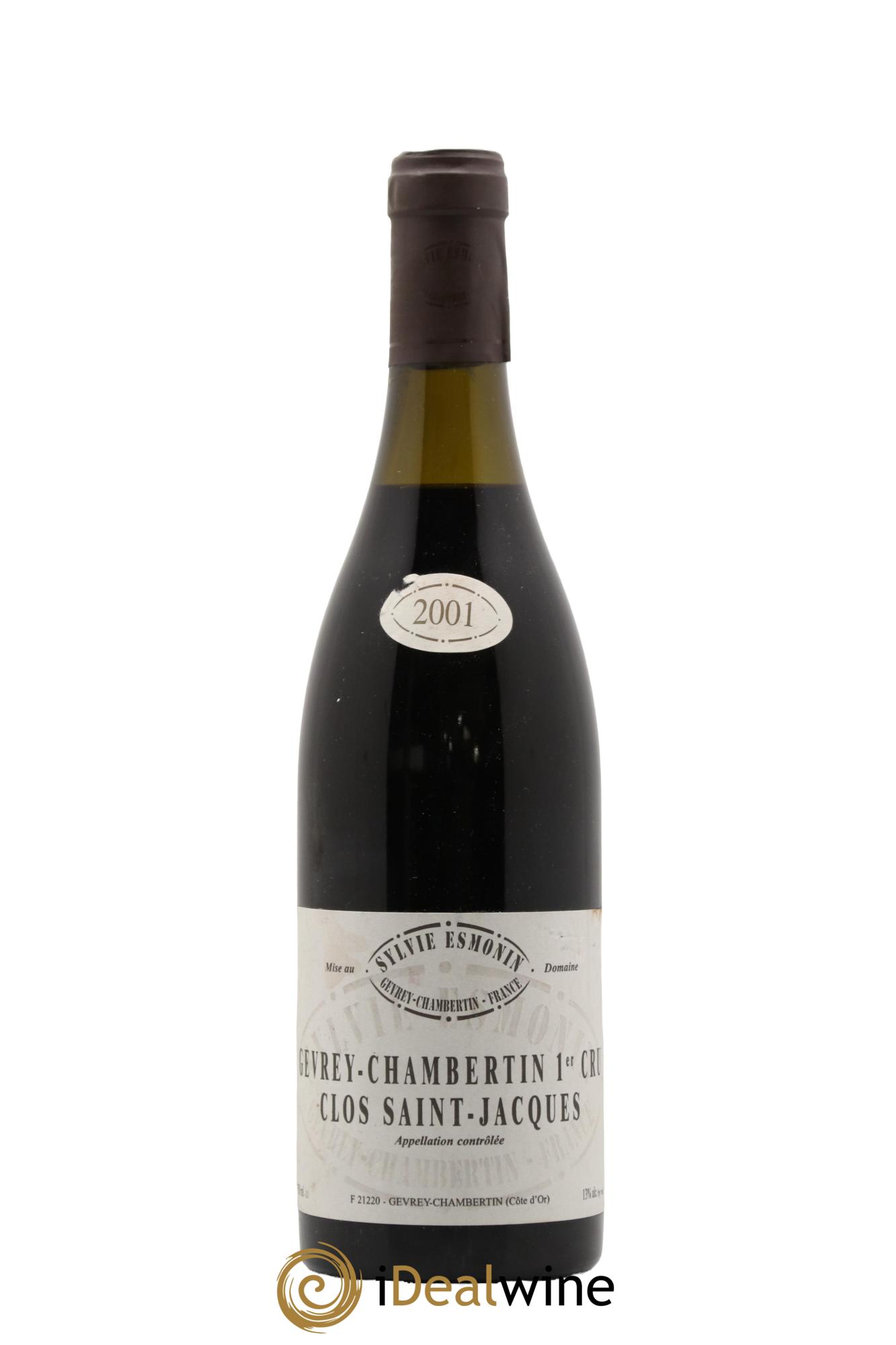 Gevrey-Chambertin 1er Cru Clos Saint Jacques Sylvie Esmonin 2001 - Lot de 1 bouteille - 0