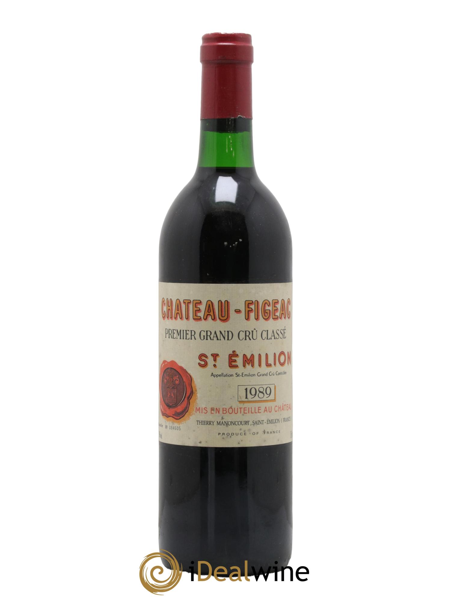 Château Figeac 1er Grand Cru Classé A 1989 - Lot de 1 bouteille - 0