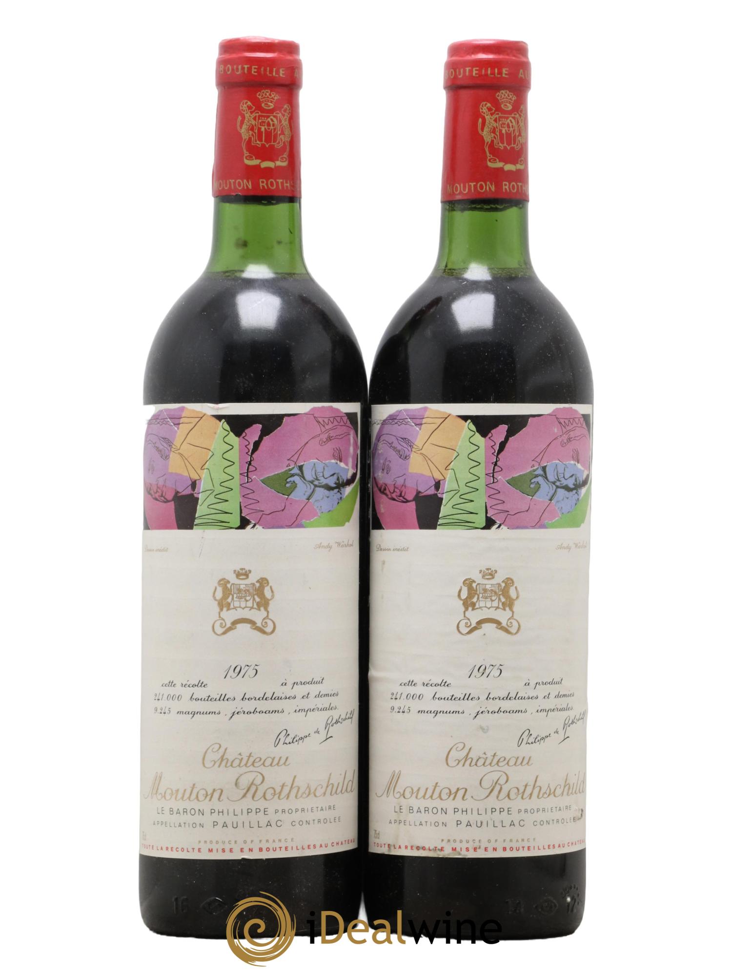 Château Mouton Rothschild 1er Grand Cru Classé 1975 - Posten von 2 Flaschen - 0