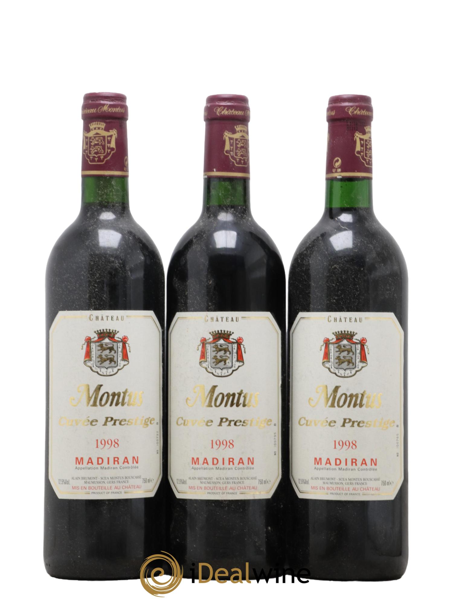 Madiran Château Montus-Prestige Alain Brumont 1998 - Lot of 3 bottles - 0