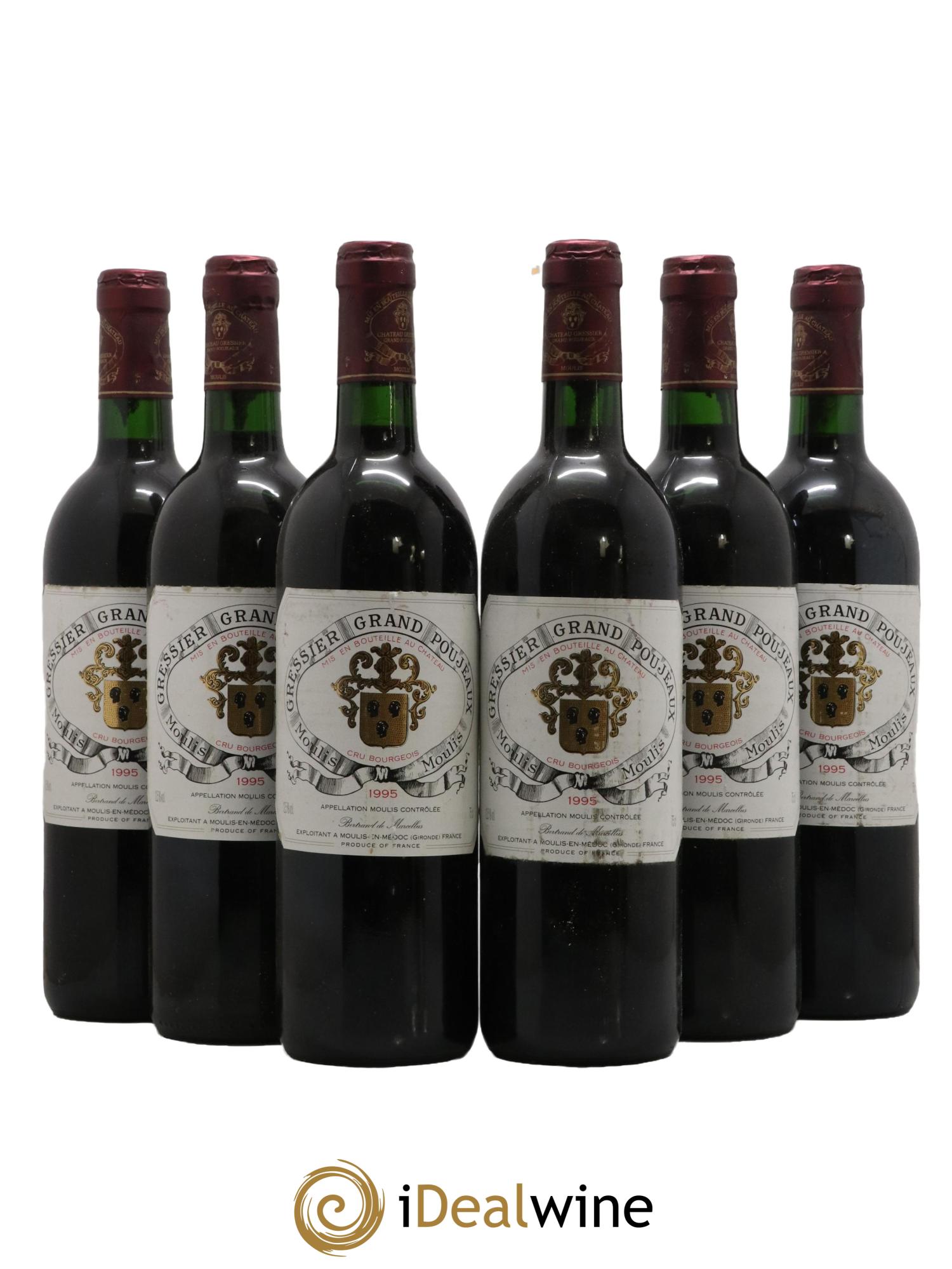 Château Gressier Grand Poujeaux Cru Bourgeois  1995 - Lot de 6 bouteilles - 0