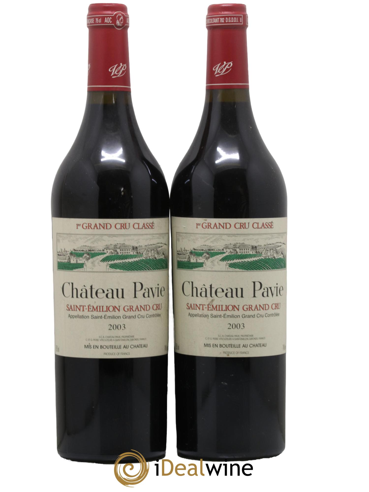 Château Pavie 1er Grand Cru Classé A 2003 - Lot de 2 bouteilles - 0