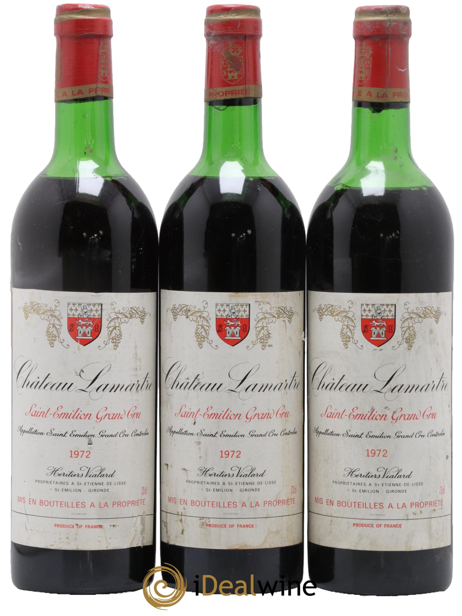 Château Lamartre 1972 - Lot de 3 bouteilles - 0