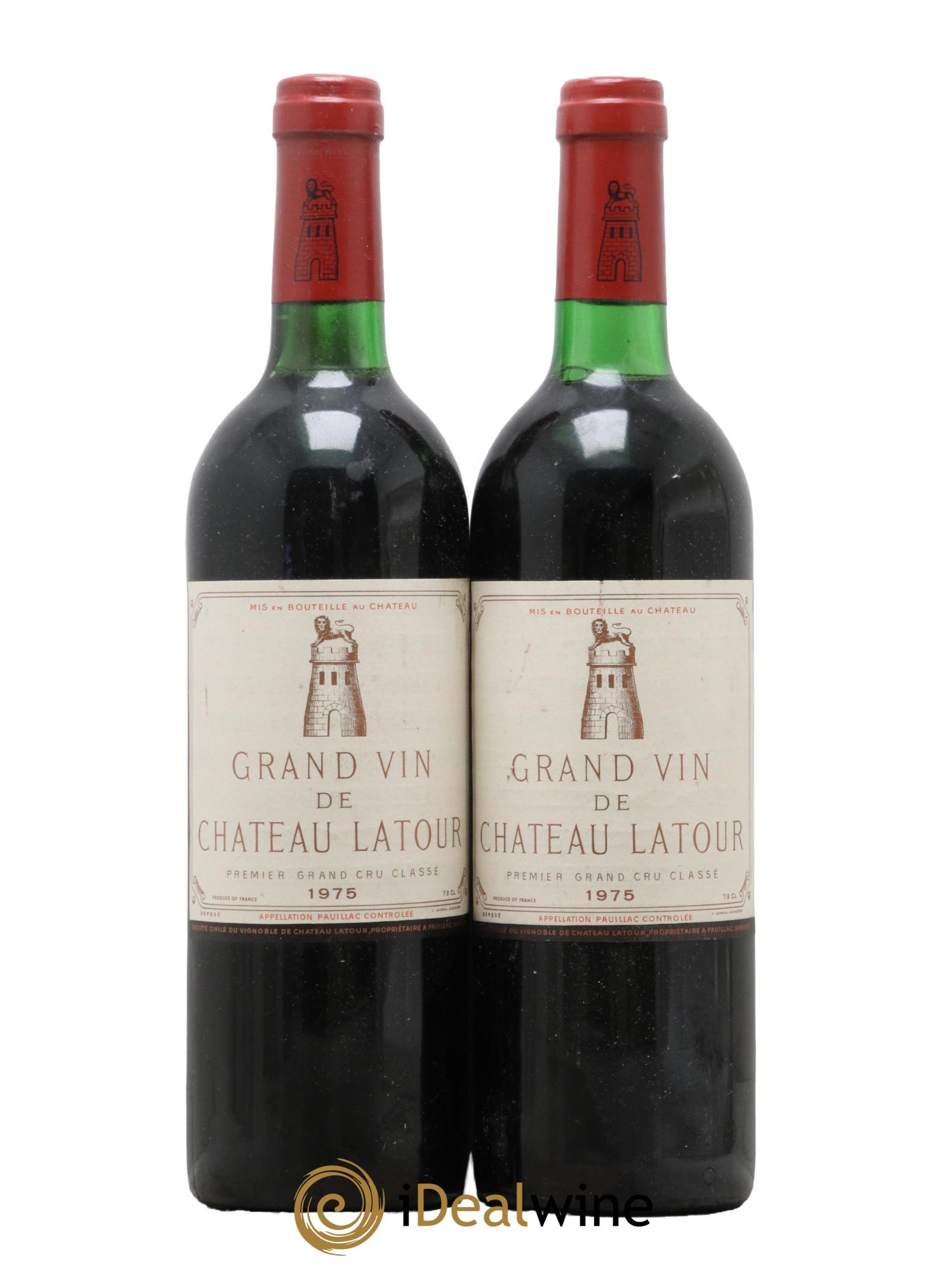 Château Latour 1er Grand Cru Classé 1975 - Lotto di 2 bottiglie - 0