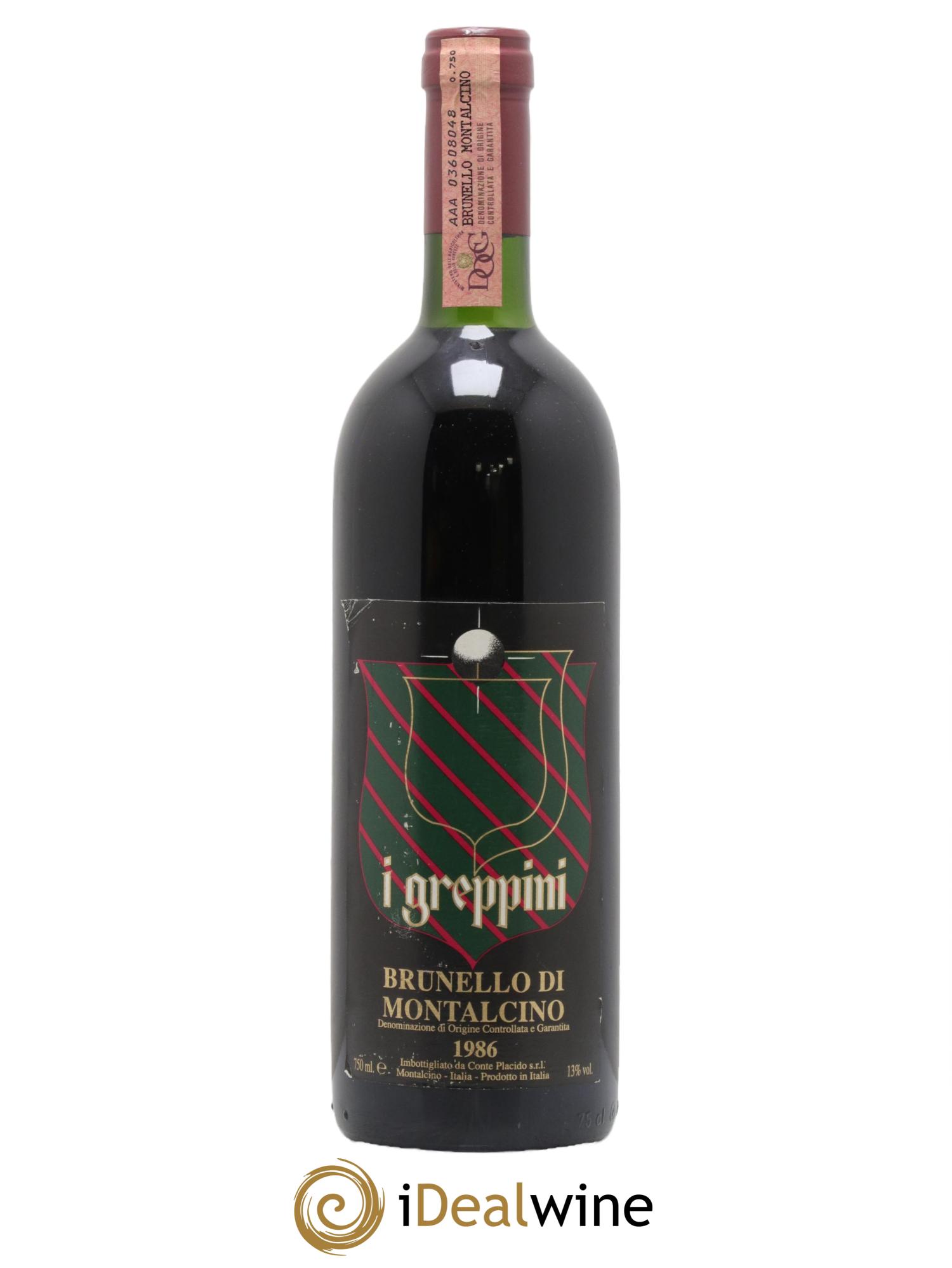 Brunello di Montalcino DOCG I Greppini Conte Placido 1986 - Lotto di 1 bottiglia - 0