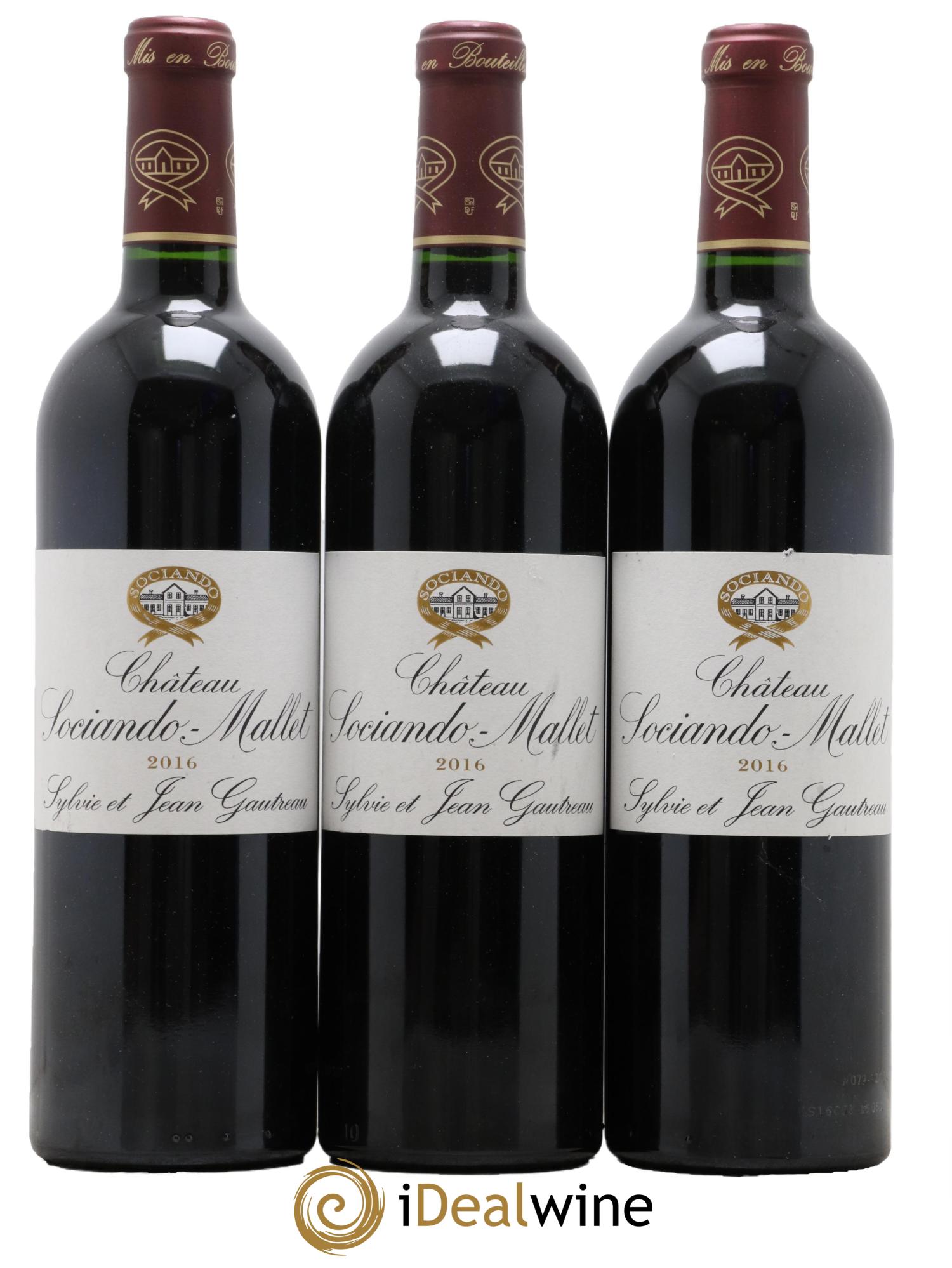 Château Sociando Mallet  2016 - Lot of 3 bottles - 0