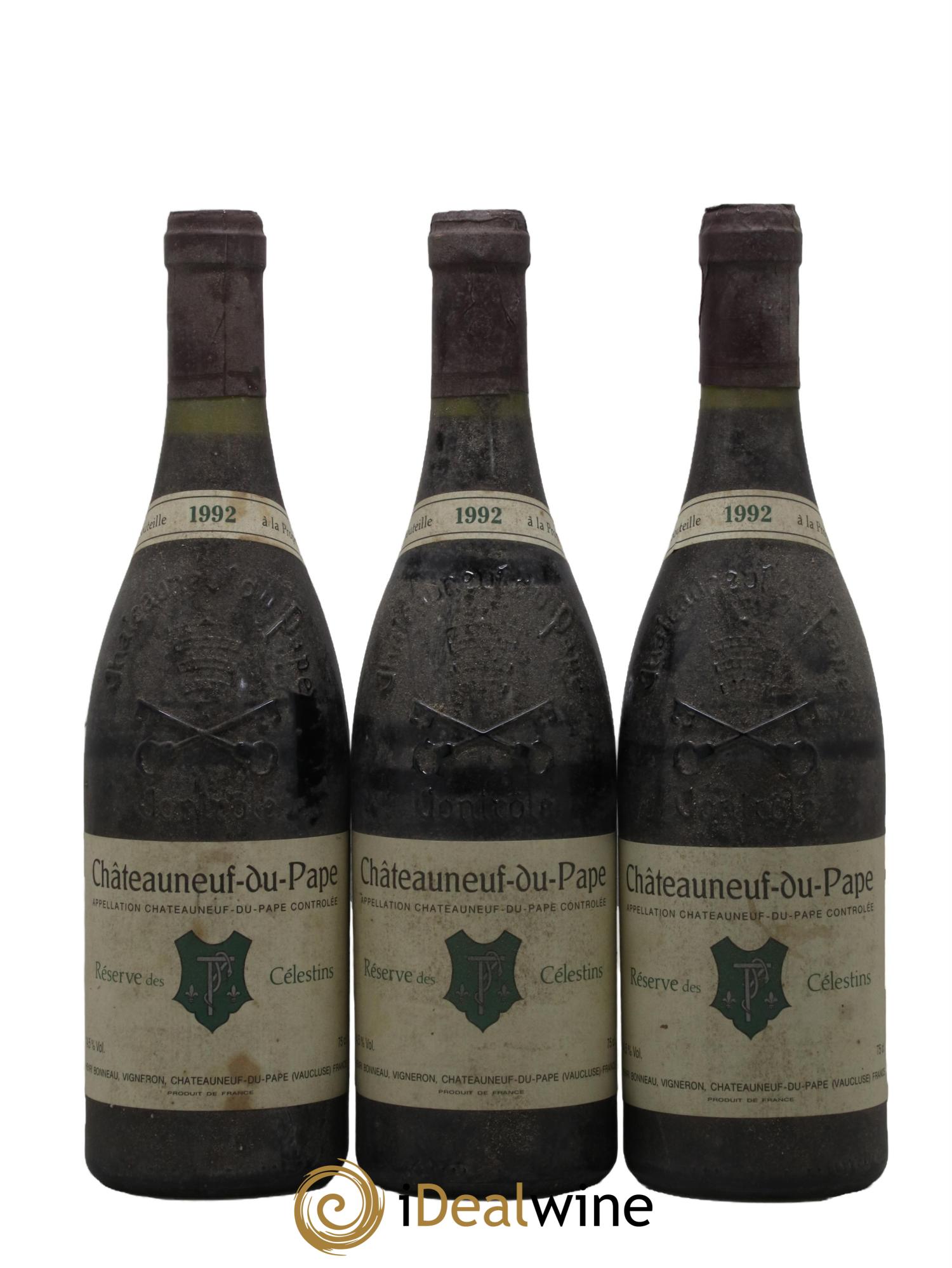 Châteauneuf-du-Pape Réserve des Célestins Henri Bonneau & Fils 1992 - Lotto di 3 bottiglie - 0