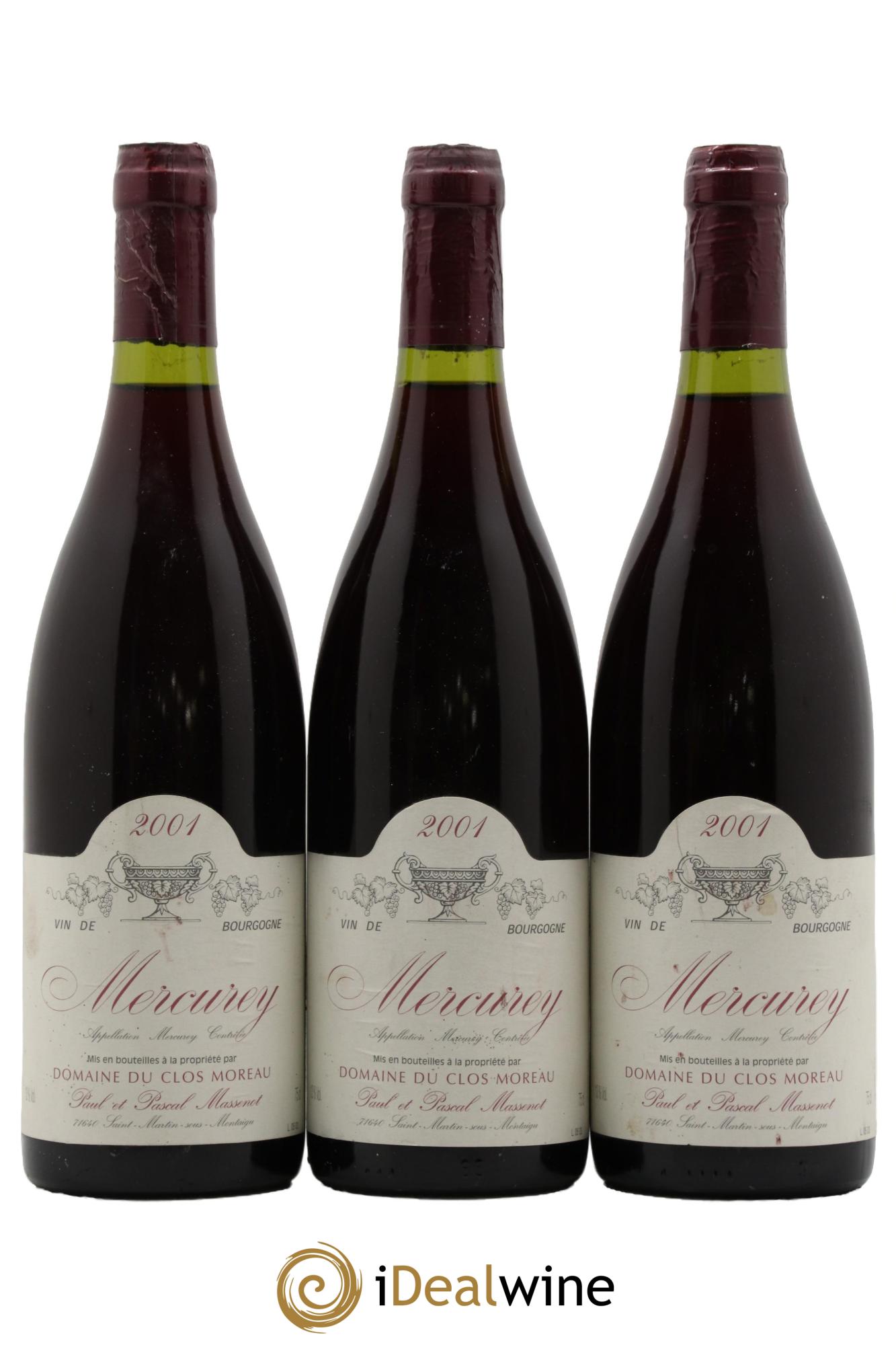 Mercurey Domaine Massenot Clos Moreau 2001 - Lot de 3 bouteilles - 0