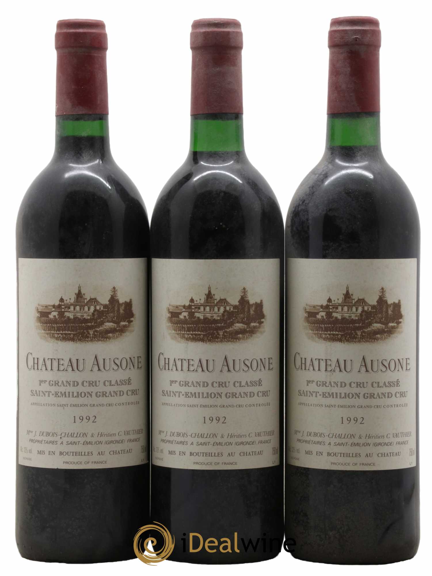 Château Ausone 1er Grand Cru Classé A 1992 - Posten von 3 Flaschen - 0