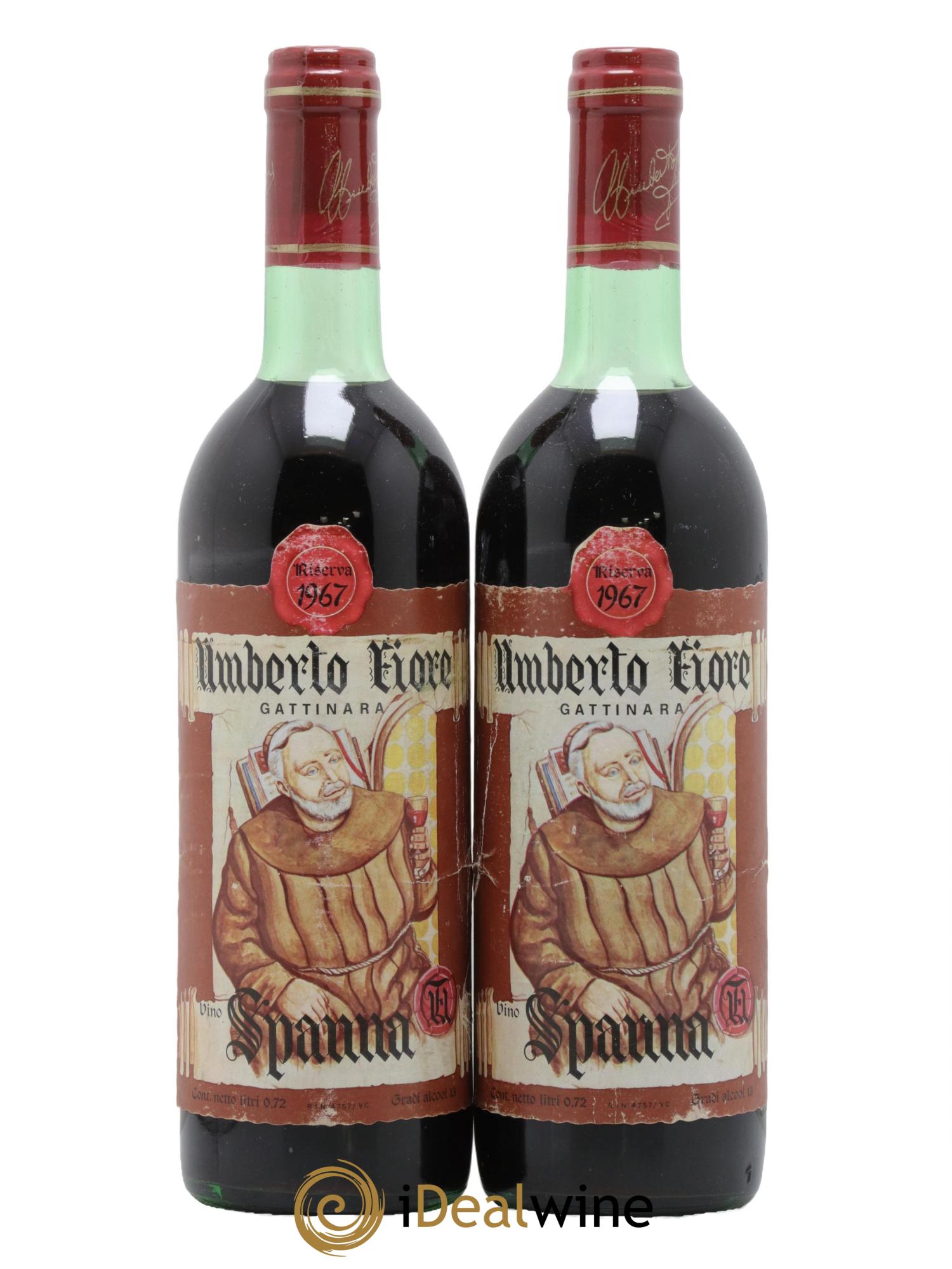 Italie Gattinara Spanna Riserva Fiore Umberto 1967 - Lot of 2 bottles - 0