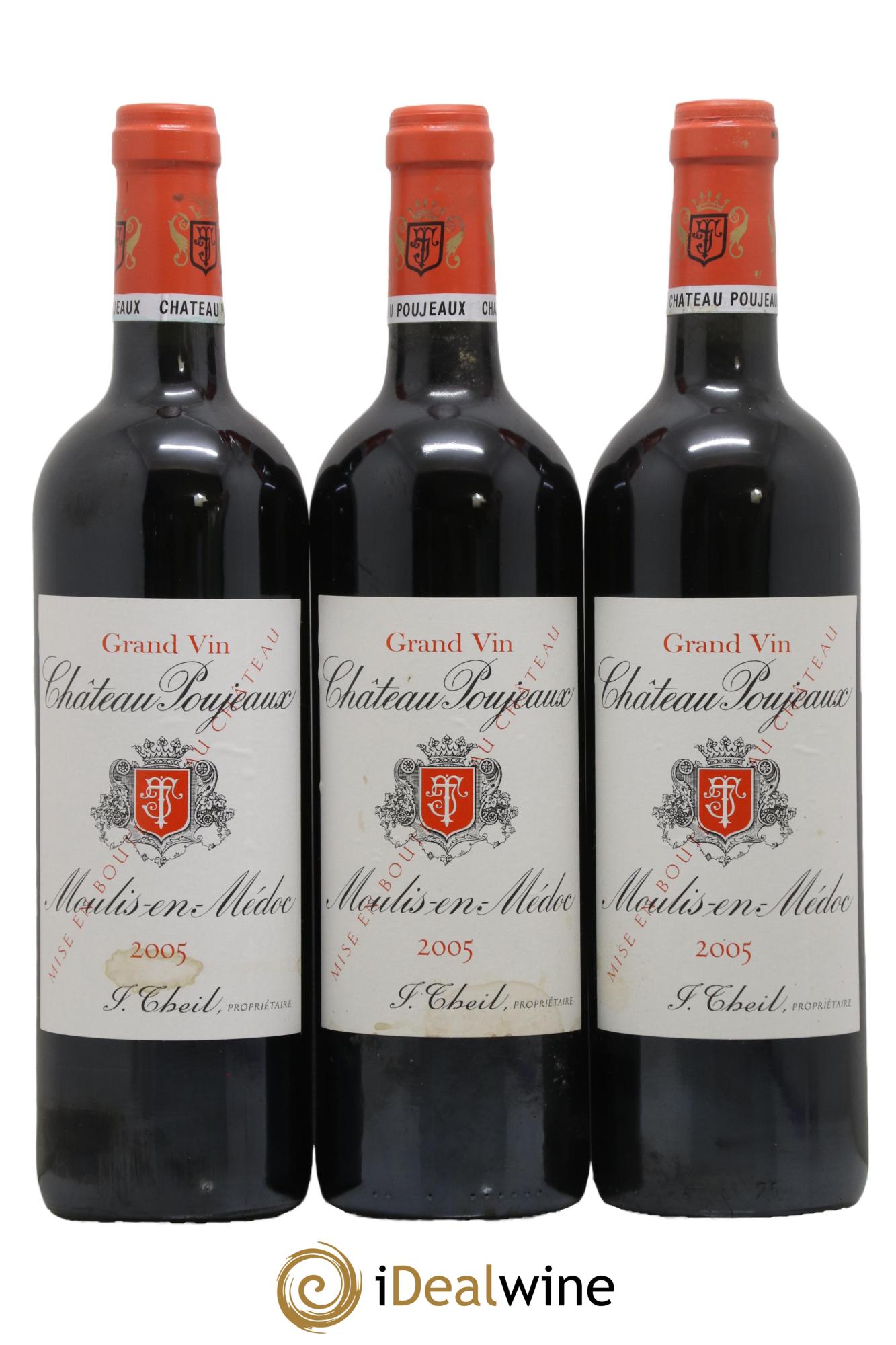 Château Poujeaux 2005 - Lot de 3 bouteilles - 0