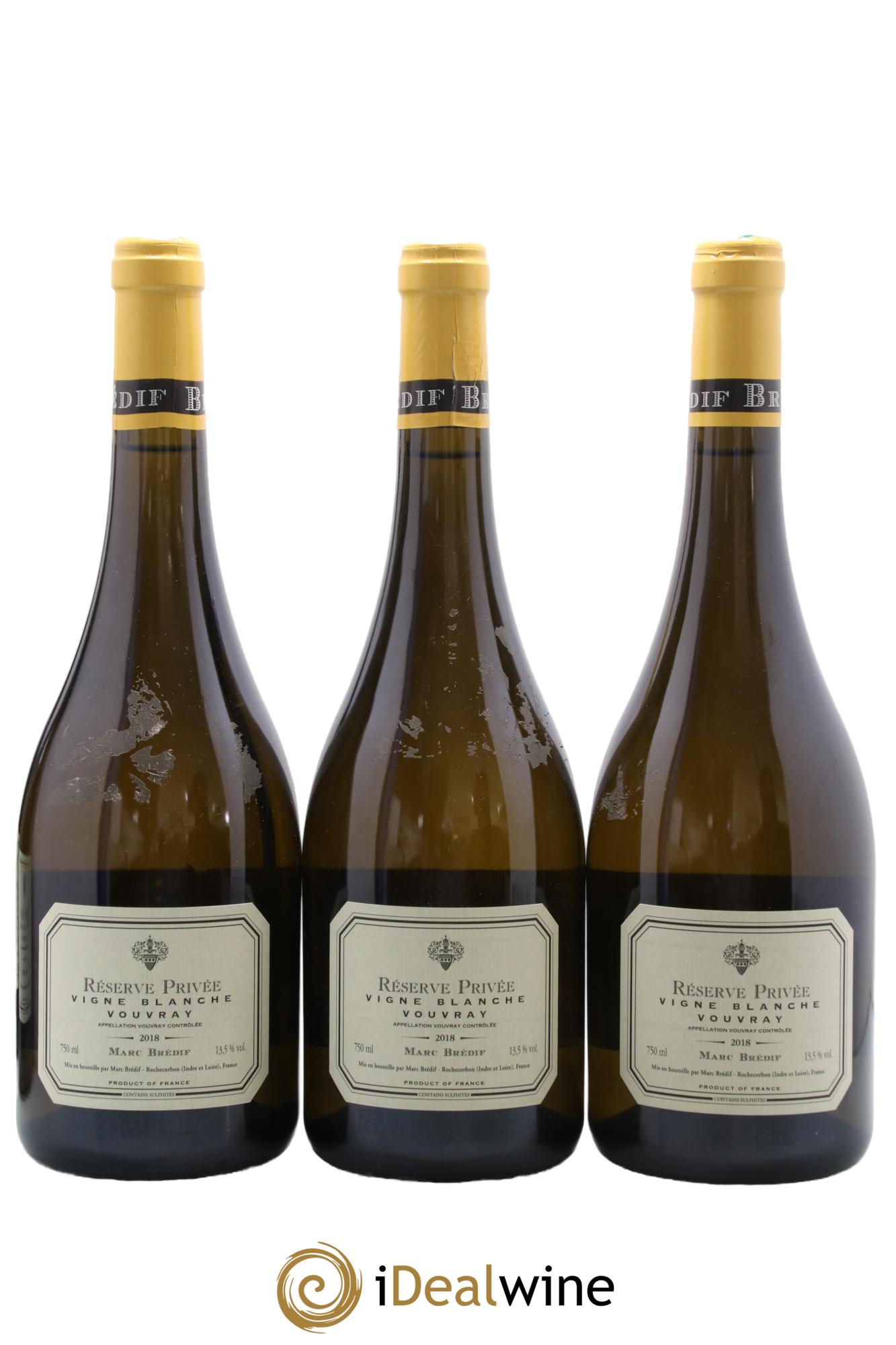 Vouvray Réserve Privée Vigne Blanche Domaine Brédif 2018 - Lot of 3 bottles - 0