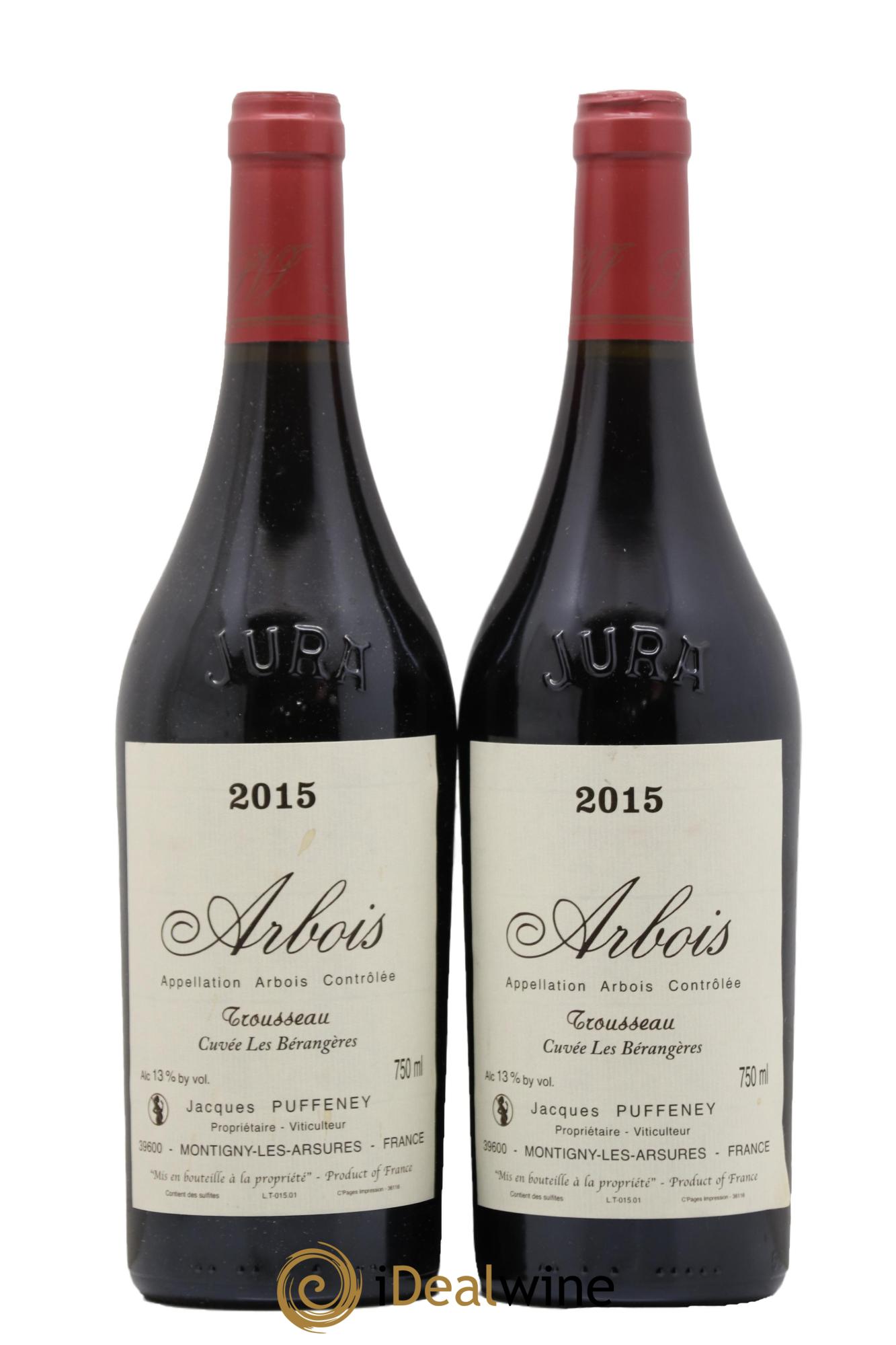 Arbois Trousseau Cuvée Les Bérangères Jacques Puffeney  2015 - Lot de 2 bouteilles - 0