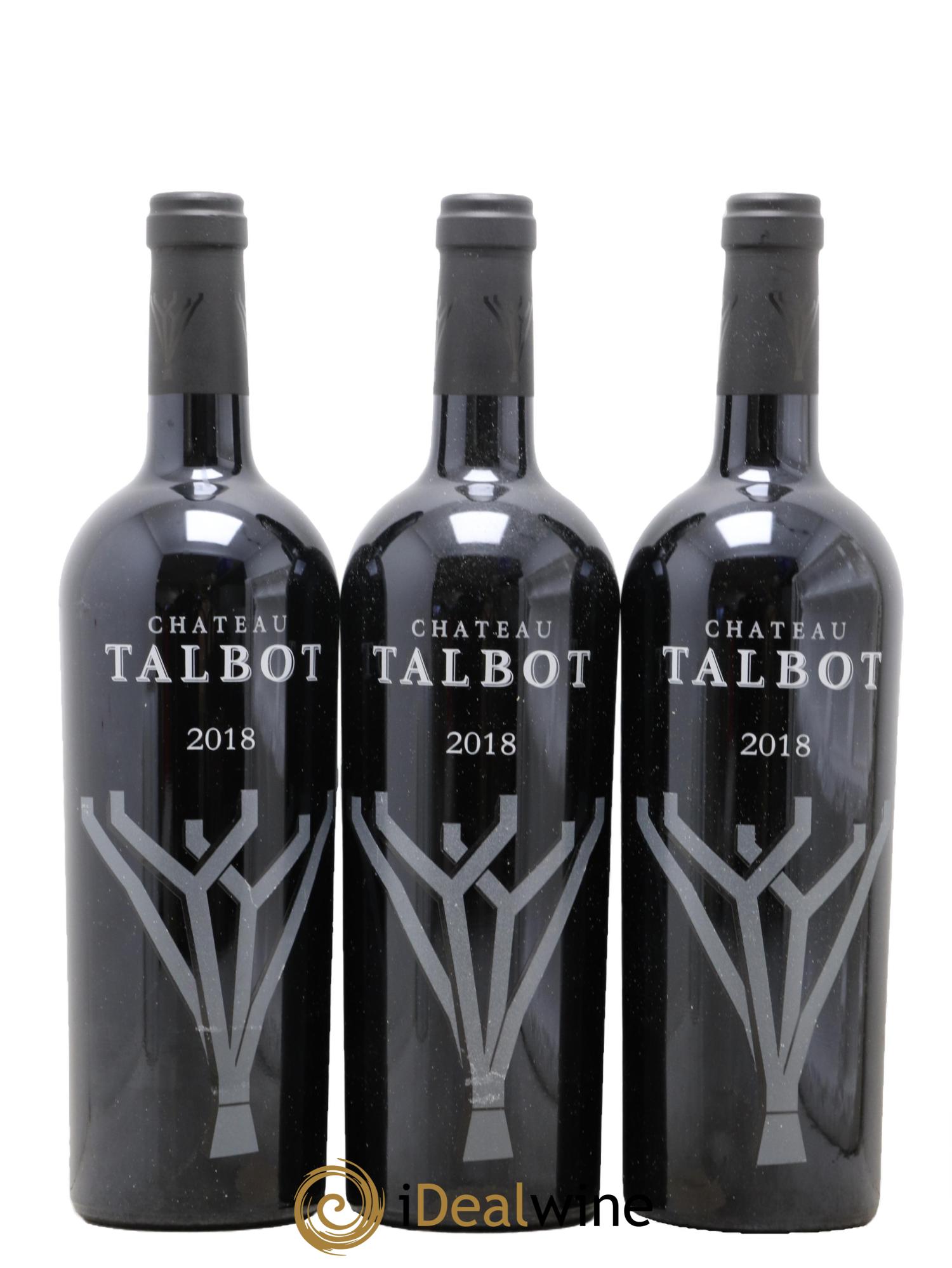 Château Talbot 4ème Grand Cru Classé 2018 - Posten von 3 Flaschen - 0