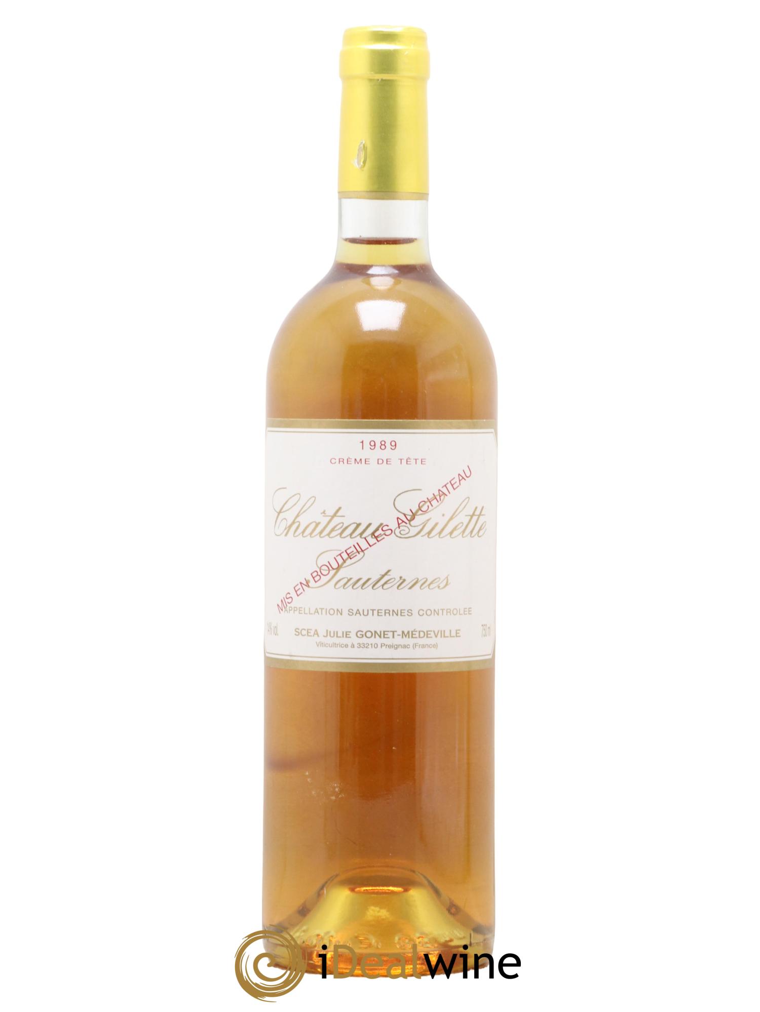 Château Gilette - Crème de Tête Grande Réserve  1989 - Lot de 1 bouteille - 0