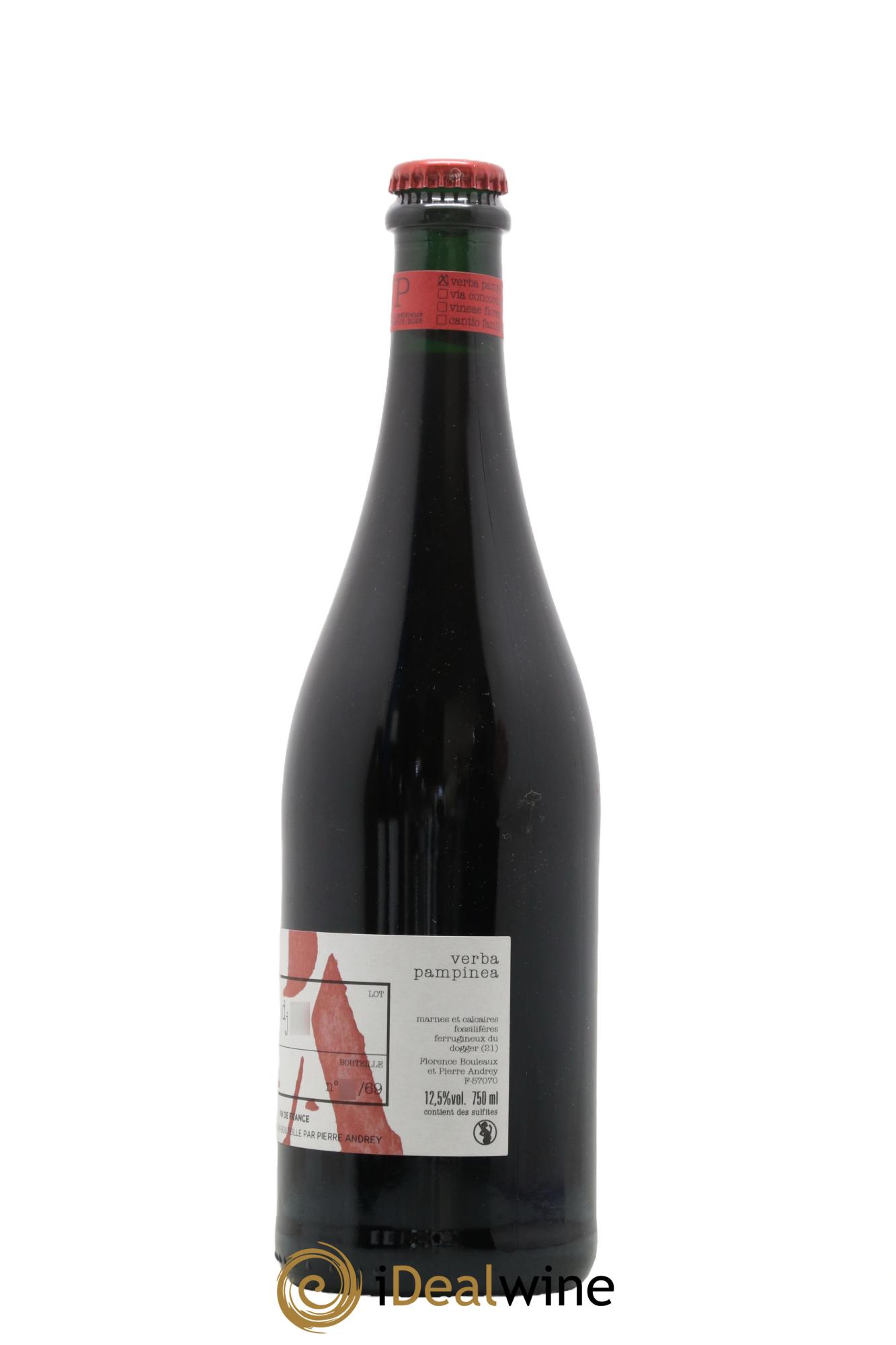 Vin de France Verba Pampinea Pinot Noir Florence Bouleaux et Pierre Andrey 2020 - Lot de 1 bouteille - 1