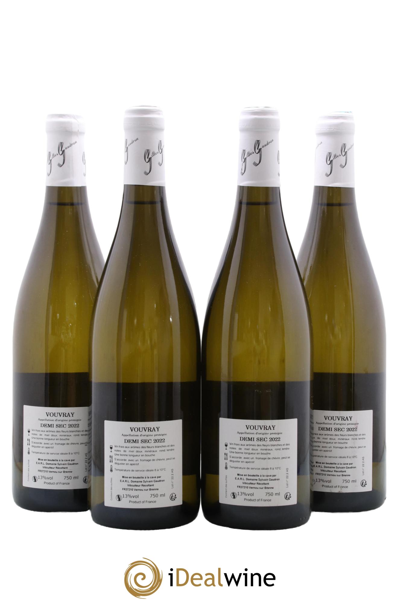 Vouvray Domaine Gilles Gaudron 2022 - Lot of 4 bottles - 1