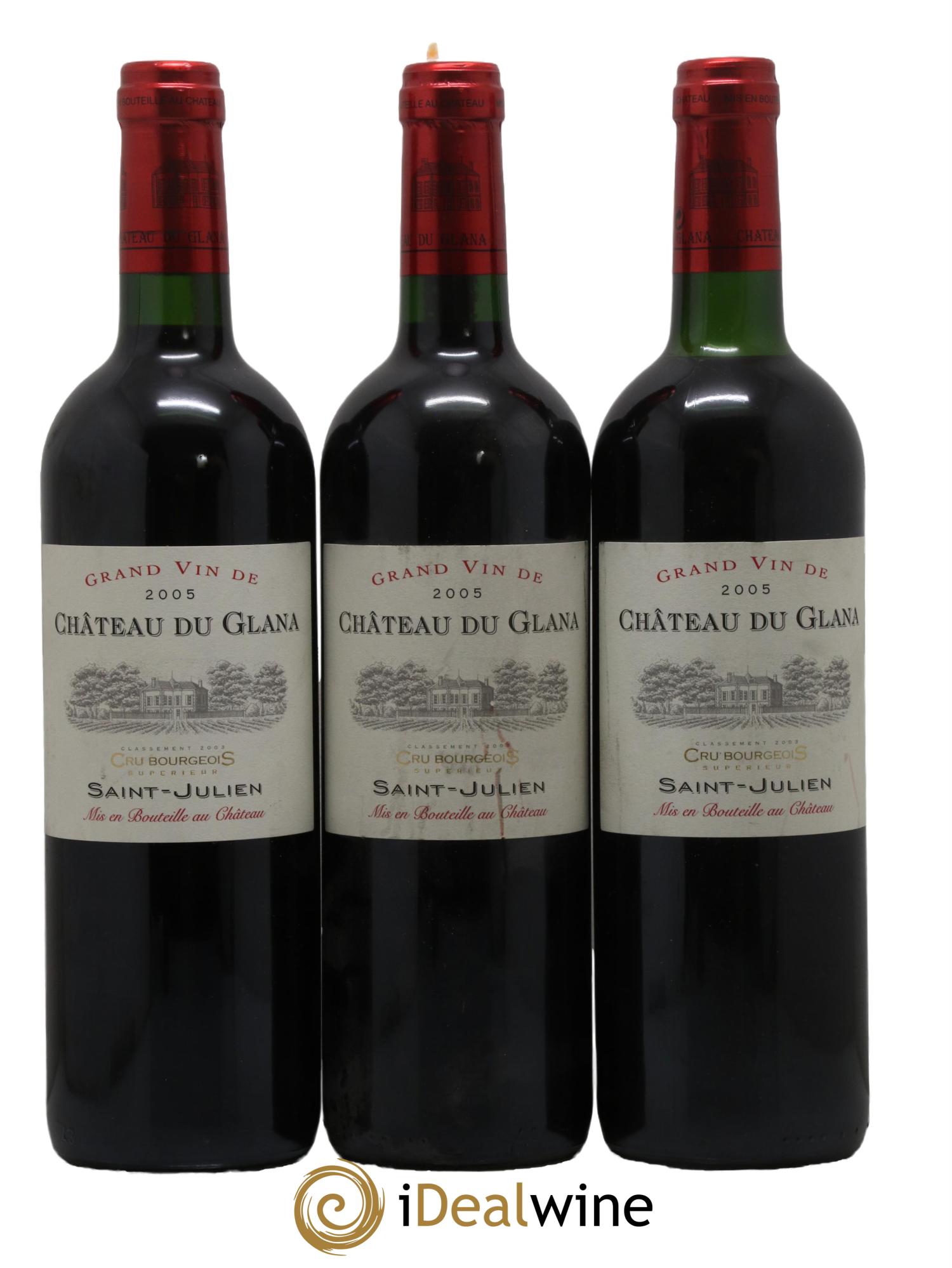 Château du Glana Cru Bourgeois 2005 - Lot of 3 bottles - 0