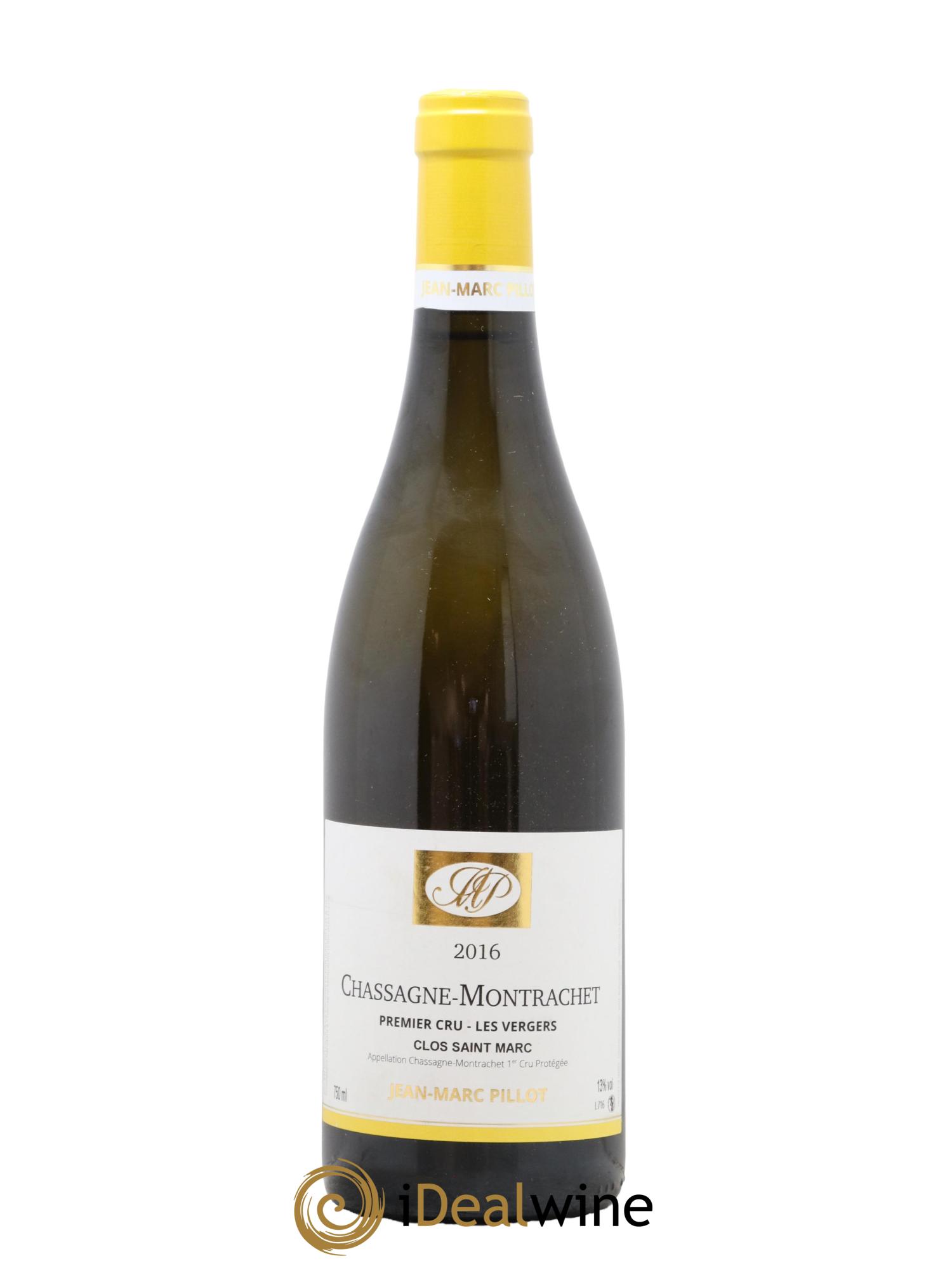 Chassagne-Montrachet 1er Cru Les Vergers Clos Saint-Marc Jean-Marc Pillot et Fils (Domaine) 2016 - Lot of 1 bottle - 0