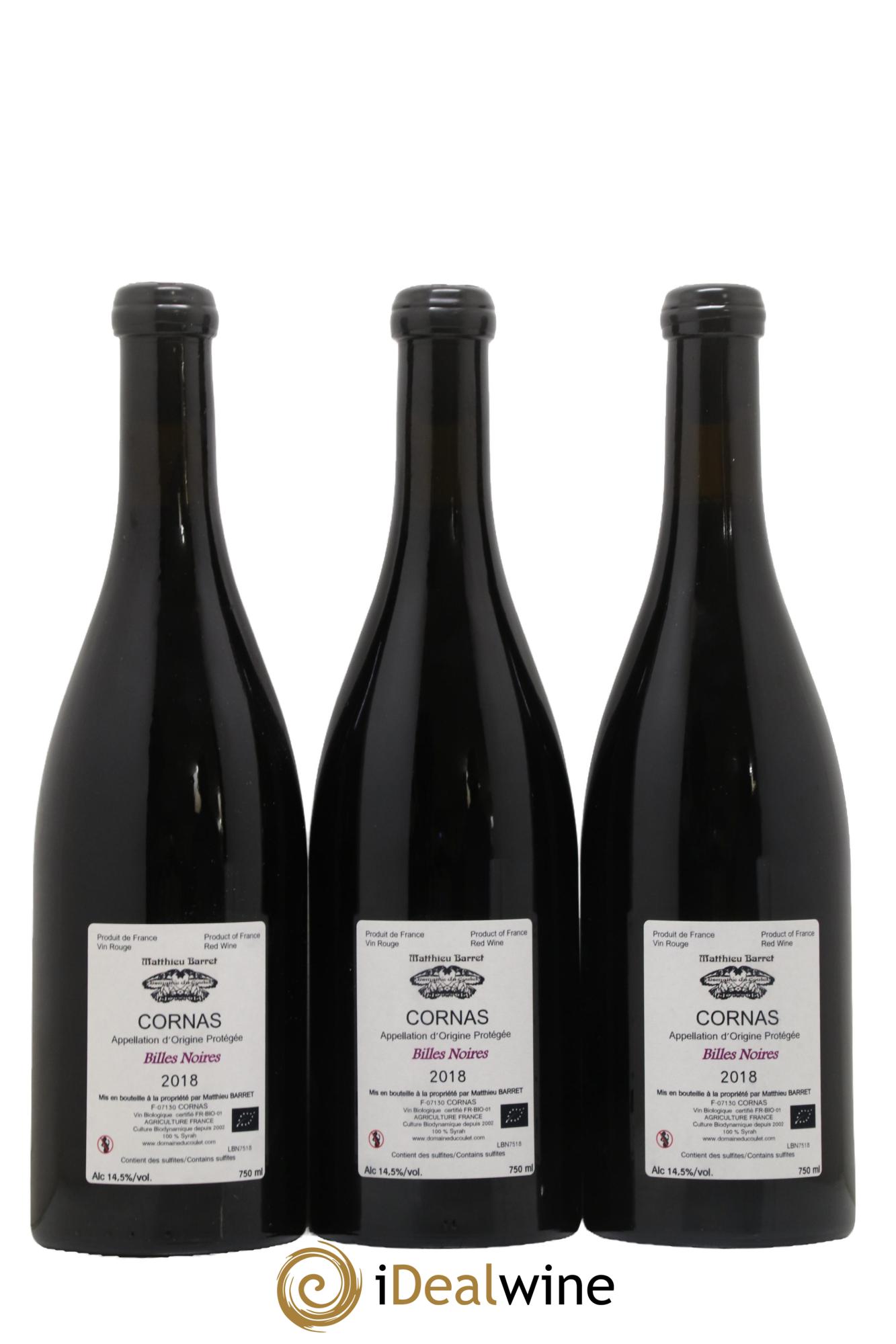 Cornas Billes Noires Coulet (Domaine du) - Matthieu Barret 2018 - Lot of 3 bottles - 1