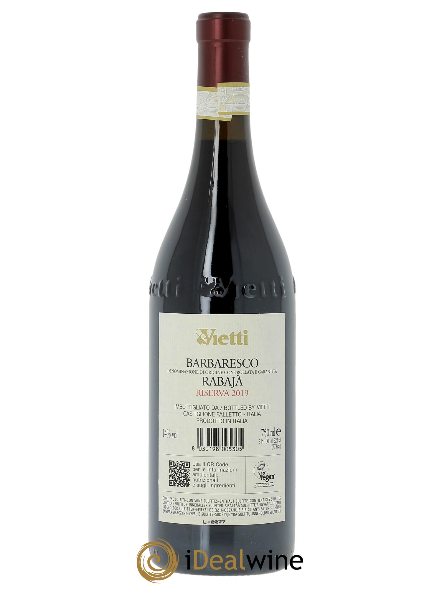 Barbaresco DOCG Riserva Rabaja Vietti 2019 - Lot de 1 bouteille - 2