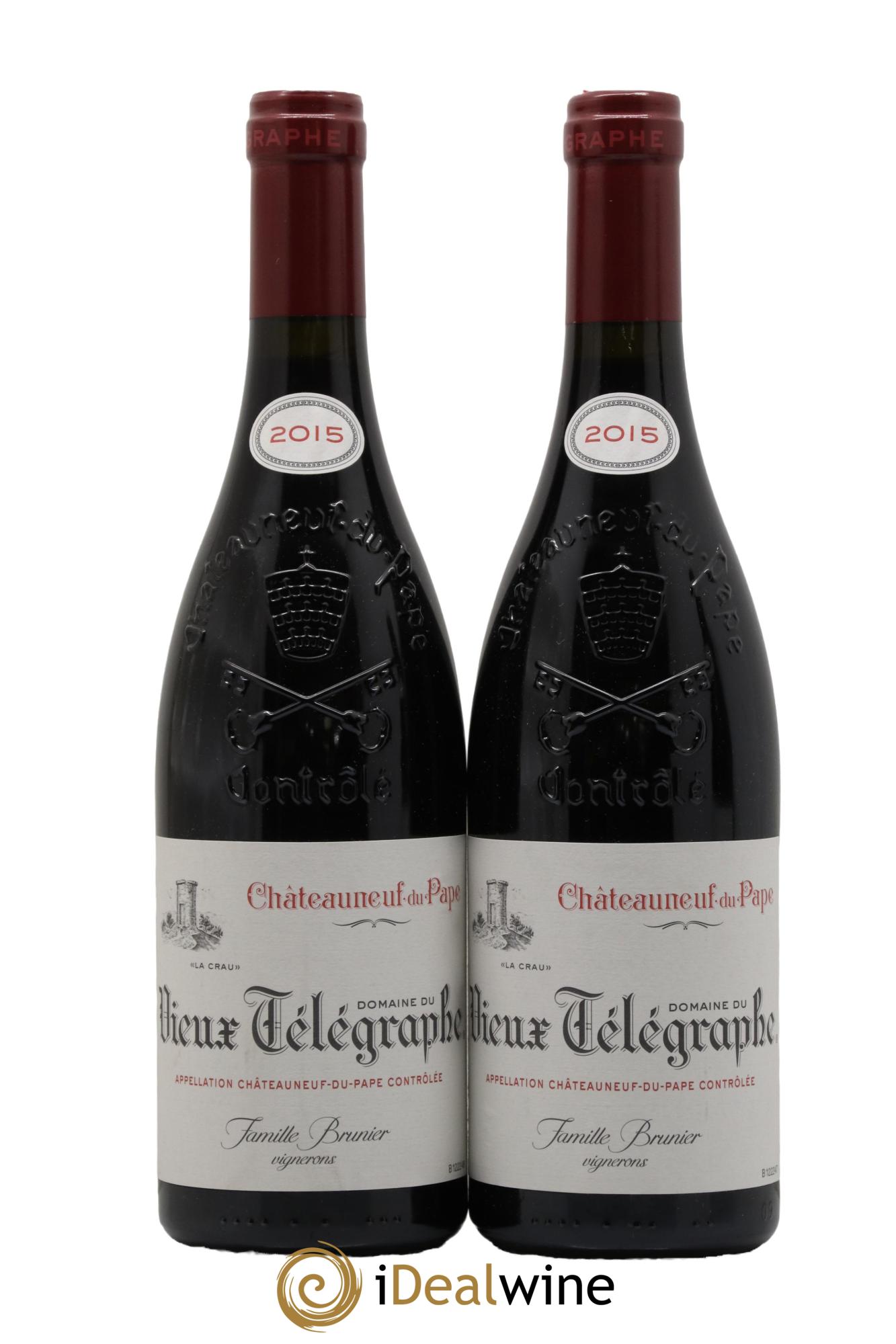 Châteauneuf-du-Pape Vieux Télégraphe (Domaine du) Vignobles Brunier 2015 - Lot de 2 bouteilles - 0