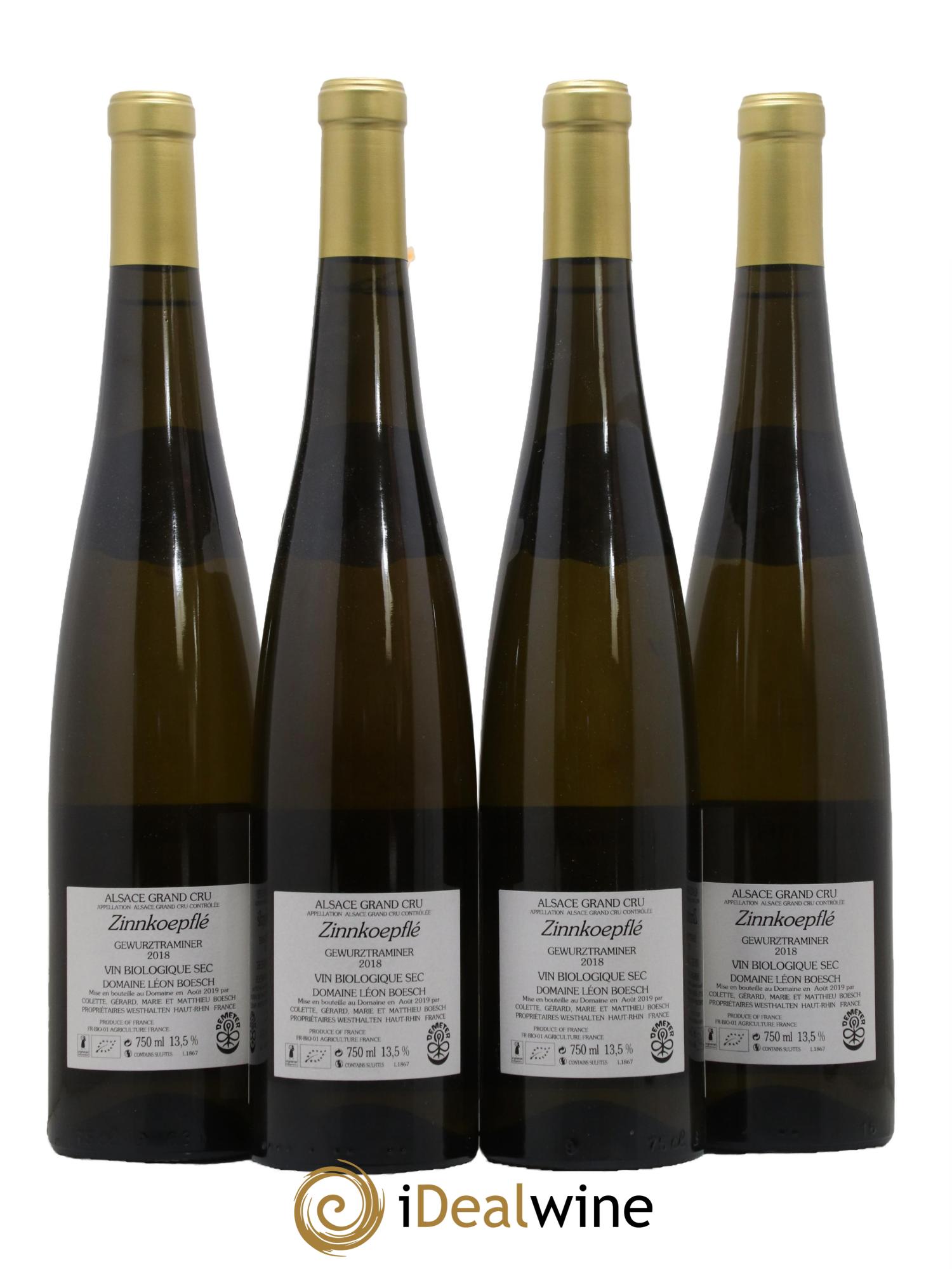 Alsace Grand Cru Zinnkoepflé Gewurztraminer Sec Domaine Léon Boesch 2018 - Lot of 4 bottles - 1