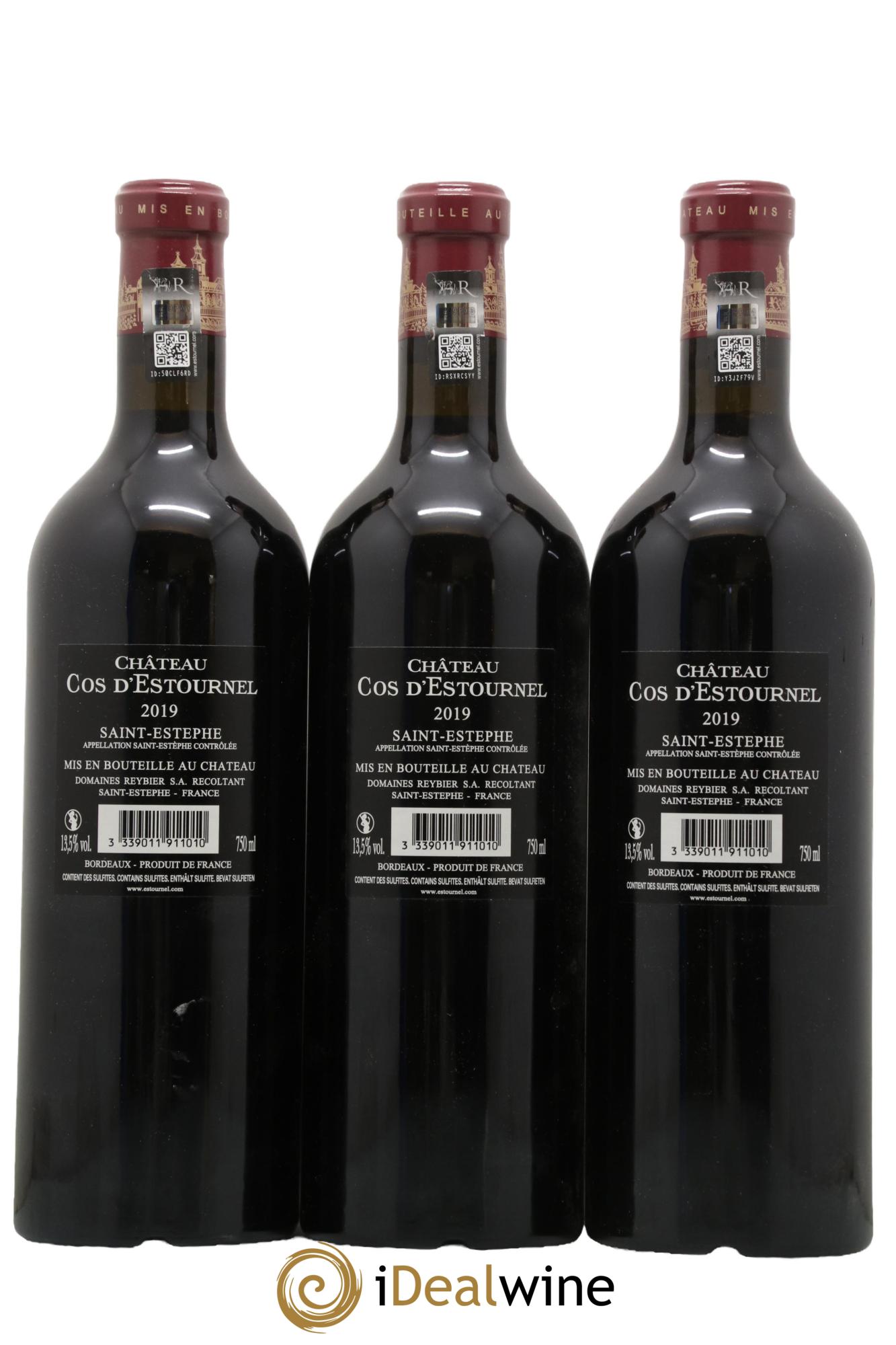 Cos d'Estournel 2ème Grand Cru Classé 2019 - Posten von 3 Flaschen - 1