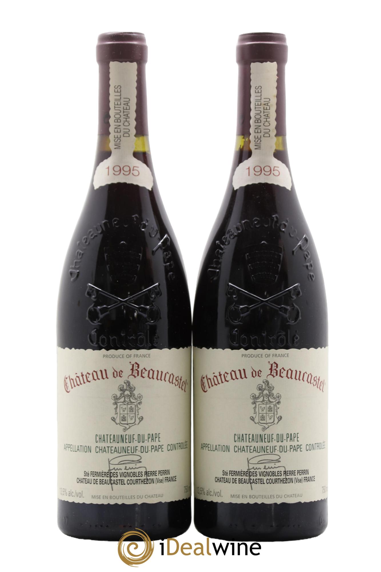 Châteauneuf-du-Pape Château de Beaucastel Famille Perrin 1995 - Lot de 2 bouteilles - 0