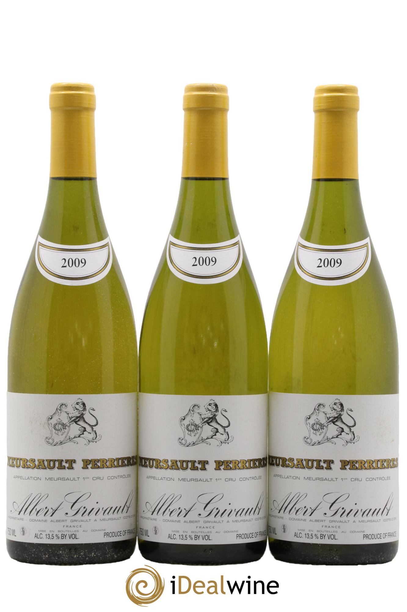 Meursault 1er Cru Perrières Albert Grivault 2009 - Lot of 3 bottles - 0