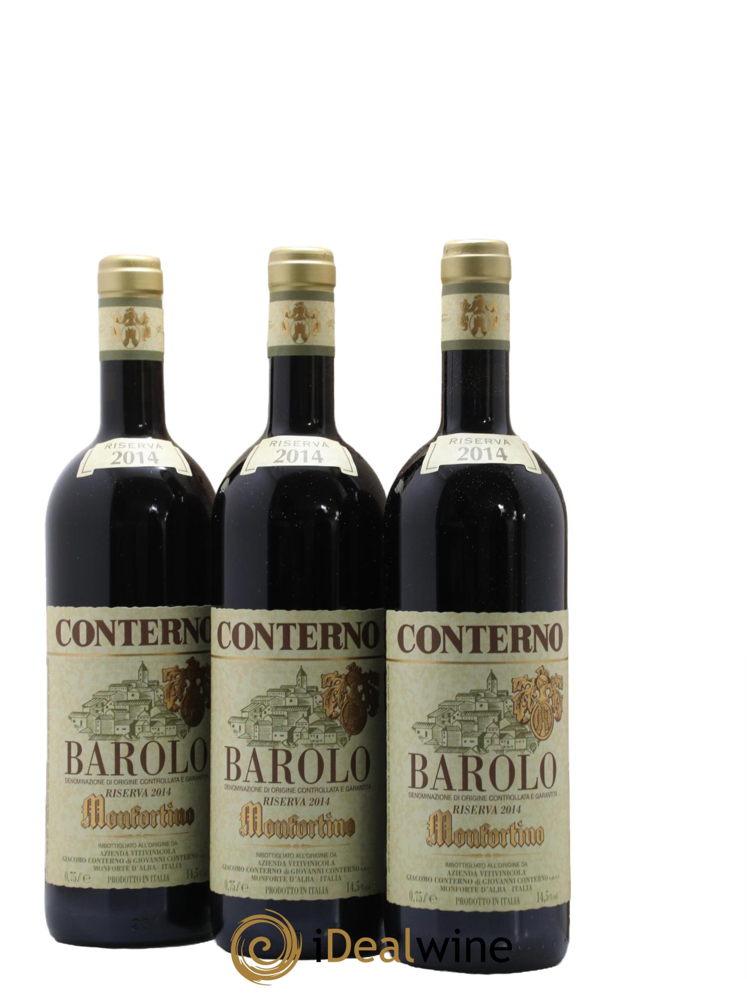 Barolo DOCG Riserva Monfortino Giacomo Conterno 2014 - Lot of 3 bottles - 2