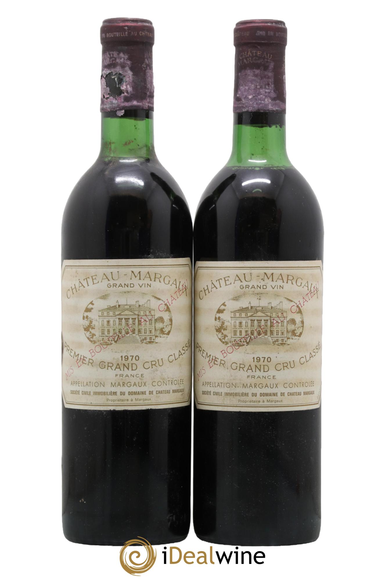 Château Margaux 1er Grand Cru Classé 1970 - Lotto di 2 bottiglie - 0