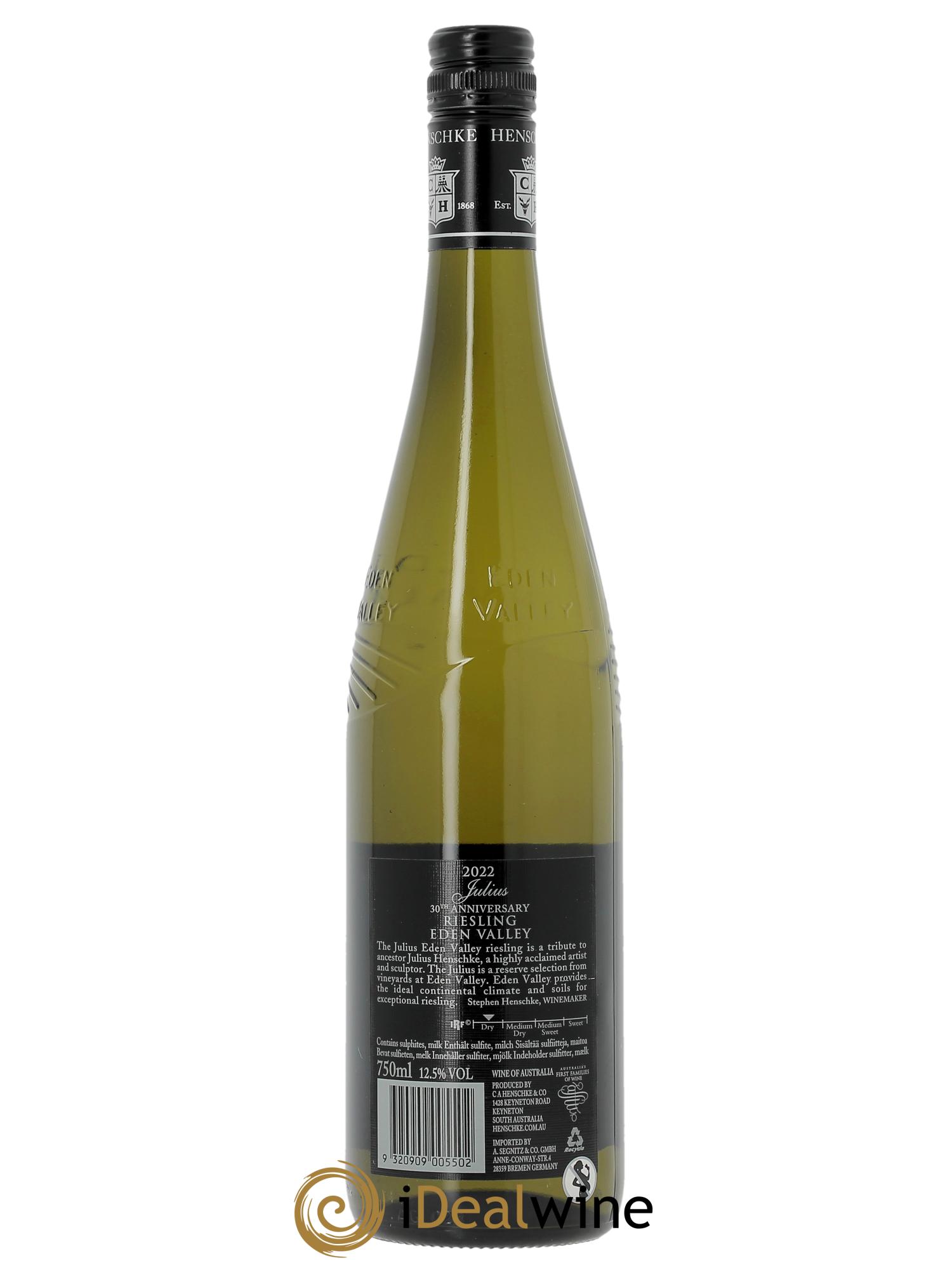 Riesling Julius Eden Valley Henschke  2022 - Posten von 1 Flasche - 1